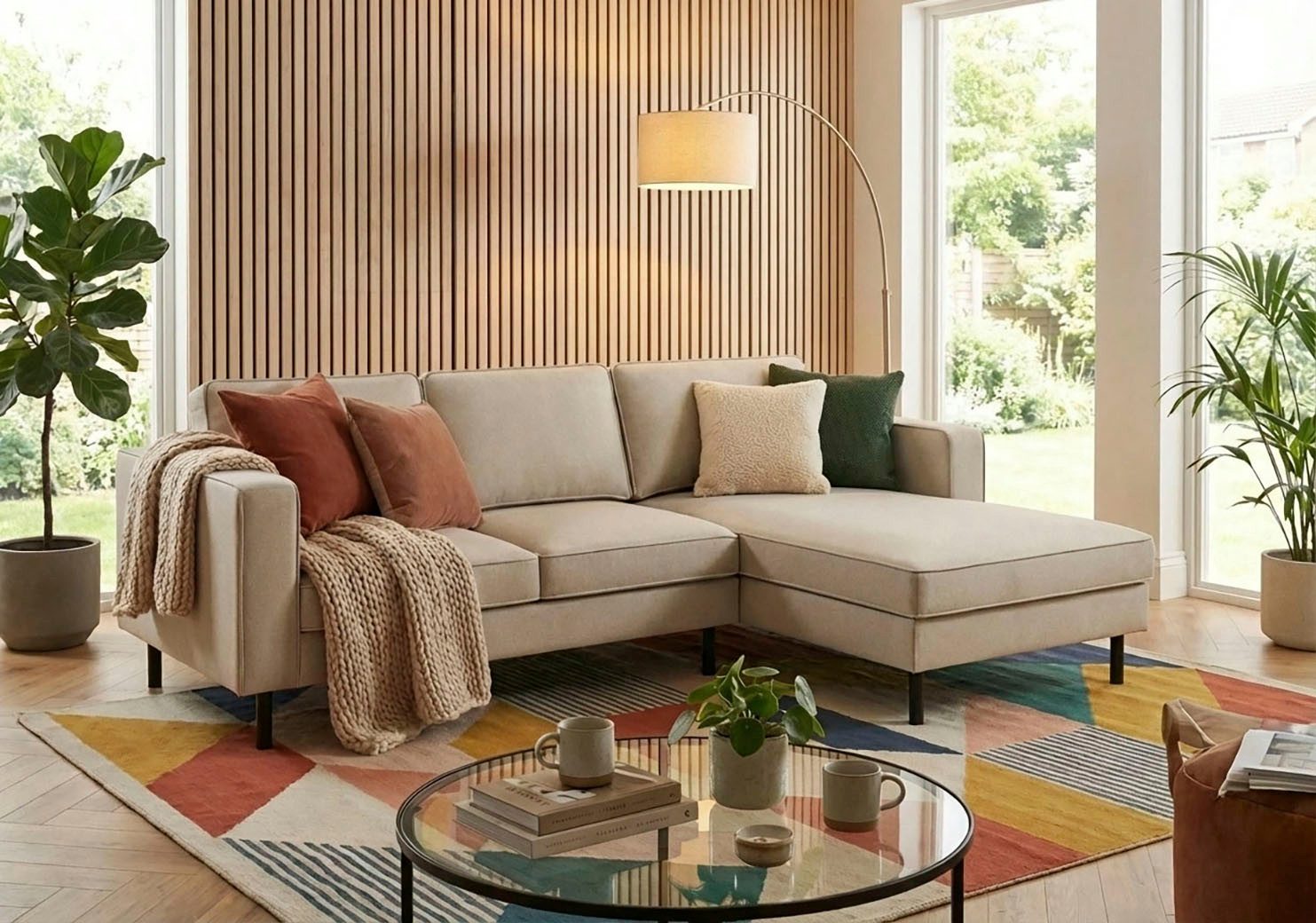 TRENDMANUFAKTUR Ecksofa Watkins, Couch wahlweise mit Schlaffunktion & Bettkasten, auch in Cord, Recamiere beidseitig montierbar, Sofa in L-Form, Breite 232 cm