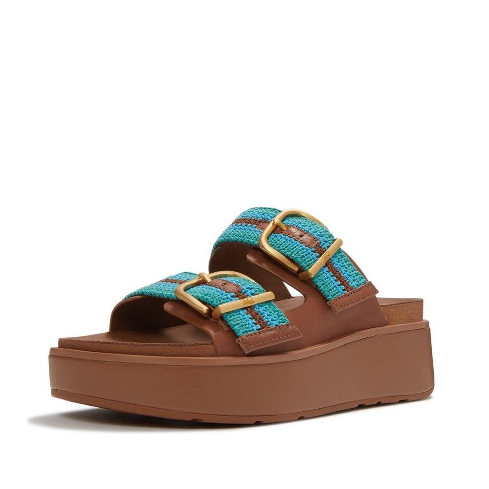 Fitflop Gen-FF Max Buckle Stripe-Webbing Two-Bar Slides Sandale