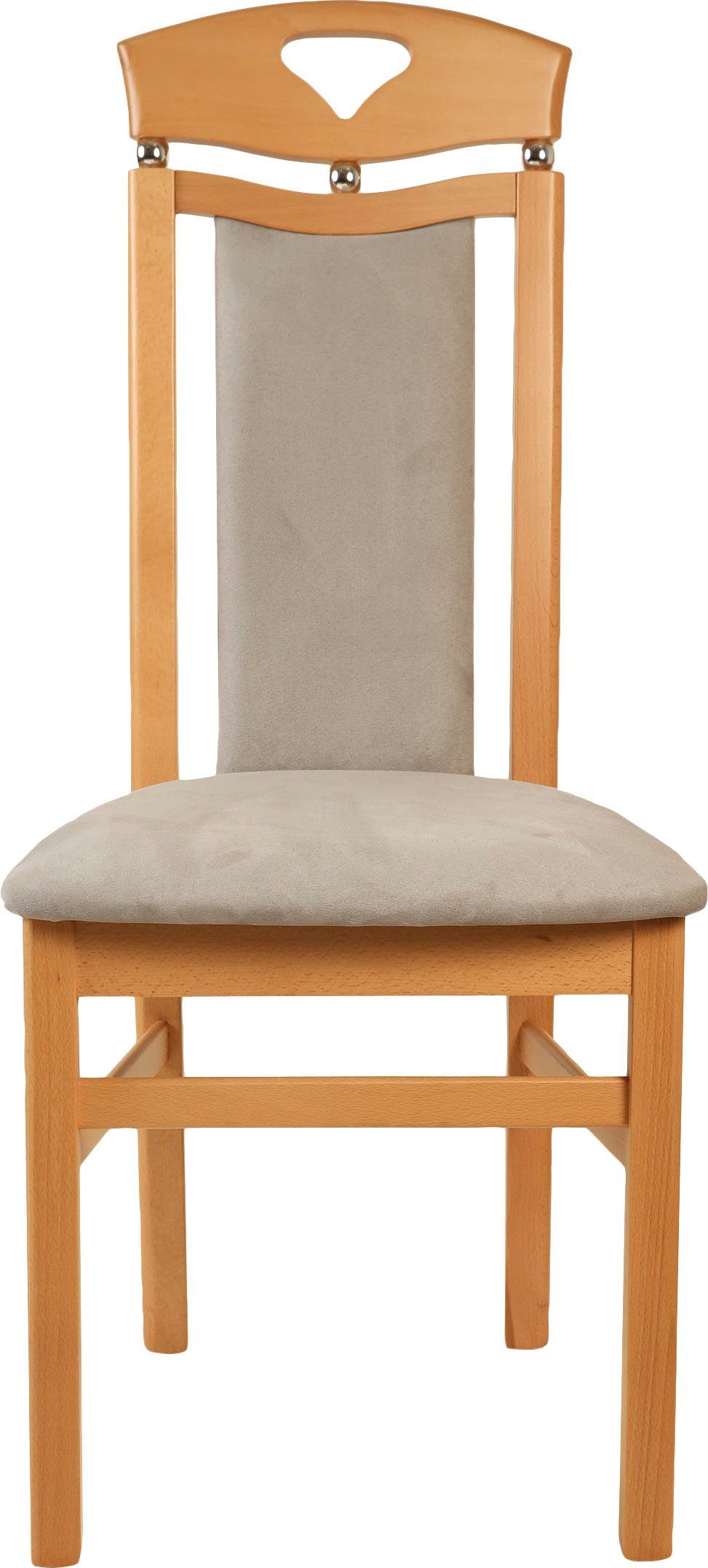 Home affaire Esszimmerstuhl Berta Küchenstuhl (Set, 2 St), Bezug in Microfaser, Gestell aus Buche Massivholz