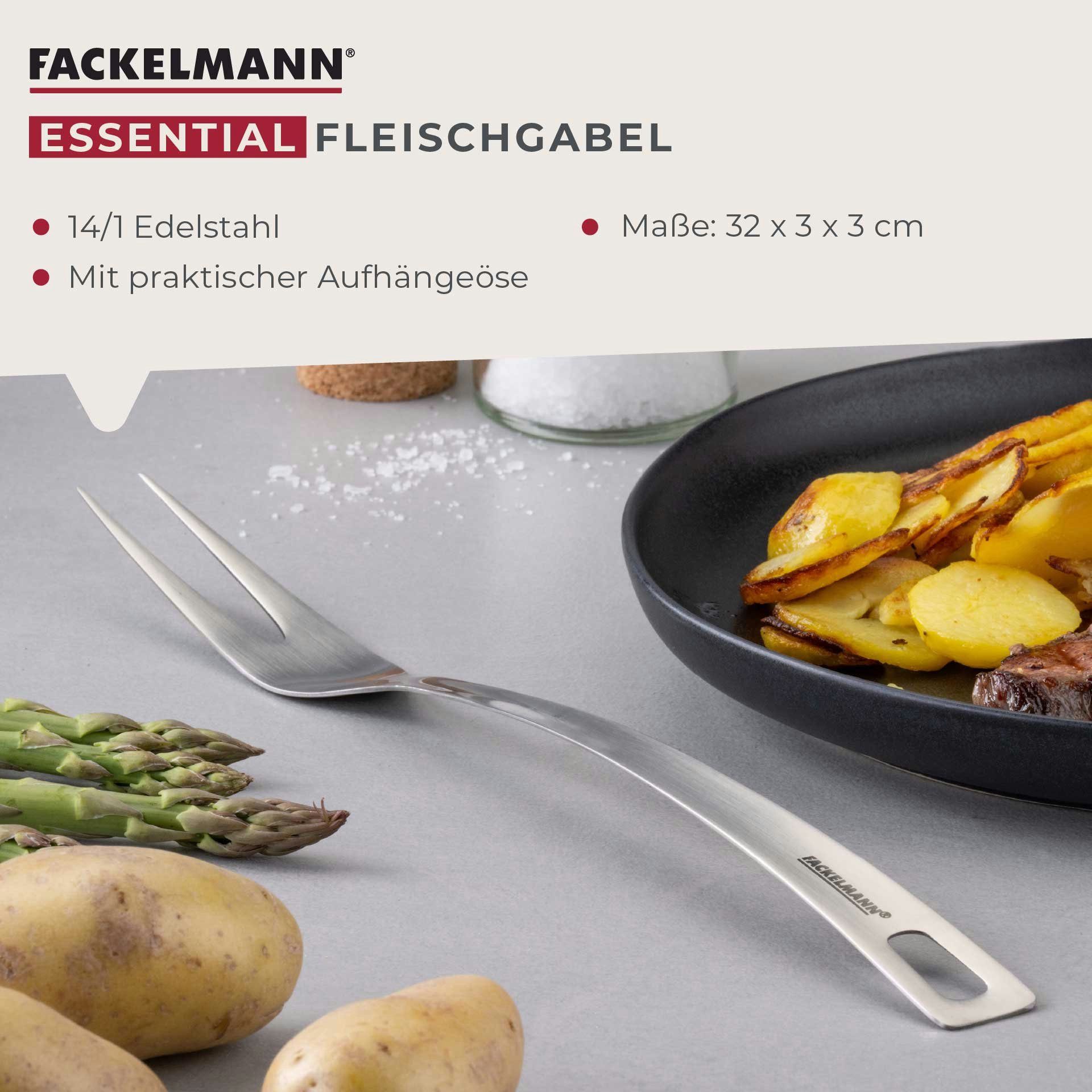 FACKELMANN Fleischgabel Bratengabel, Grillgabel, Küchengabel, Edelstahl Gabel