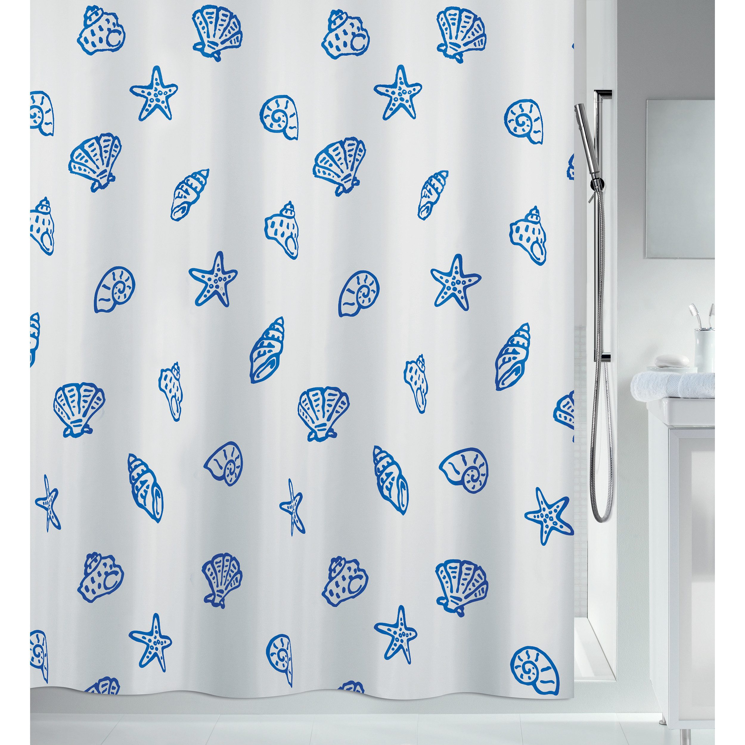 spirella Duschvorhang Spirella Anti-Schimmel Duschvorhang - Anti-Bakteriell, waschbar Breite 180 cm, Anti-Schimmel Textil-Duschvorhang, Polyester, 180x200 cm, w – Bild 2 von 5