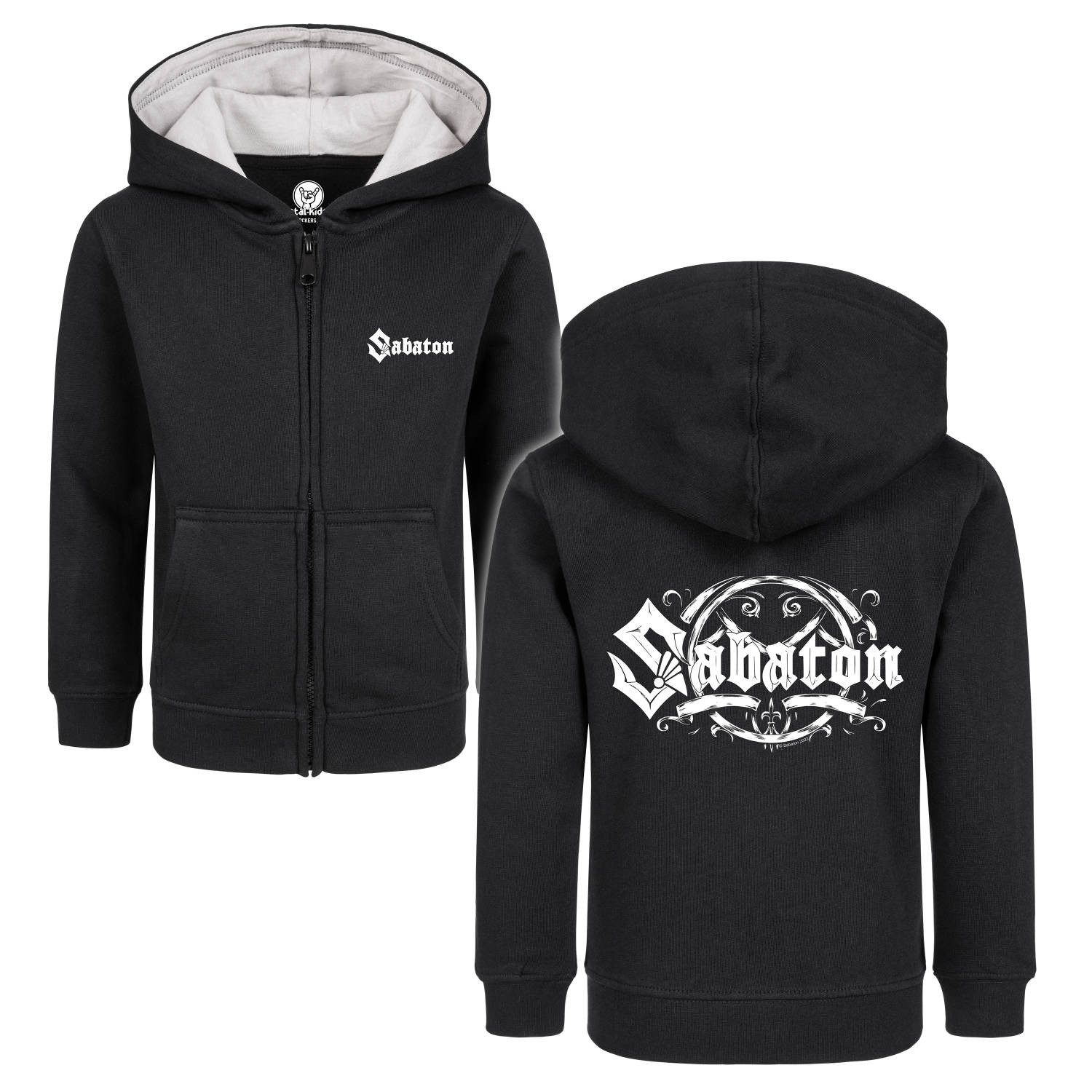 Kapuzensweatjacke mit Sabaton (Crest) Aufdruck für Kinder von 2–14 Jahren