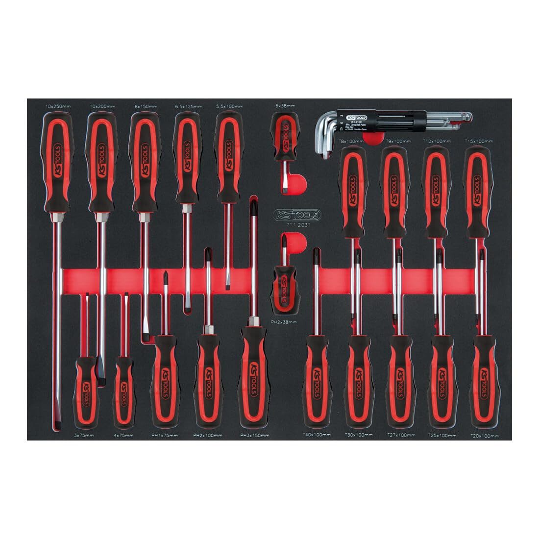 KS Tools Werkstattwagen KS Tools SCS Schraubendreher-Satz, 29-teilig in 1/1 Systemeinlage
