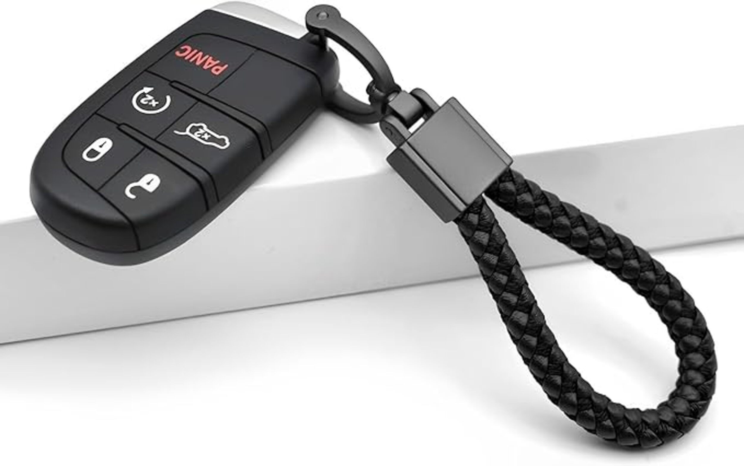 Stelby Schlüsselanhänger Schlüsselanhänger Leder für Auto geflochten, Schlüsselband, Vielseitig für Auto-, Motorrad-, LKW- und Hausschlüssel nutzbar