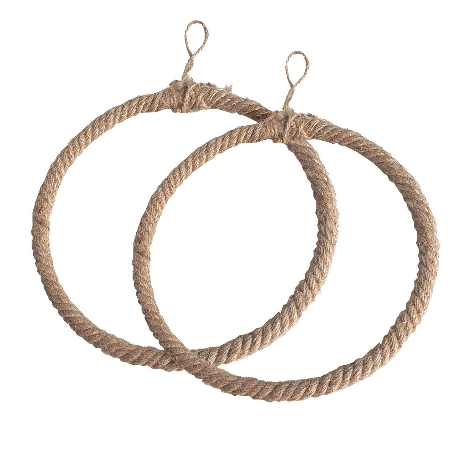 Deko AS Bastelnaturmaterial Dekoring - Jute - 2er Set zum Aufhängen 30 cm Ø Kordeloptik rustikal, (2-tlg), Kordeloptik