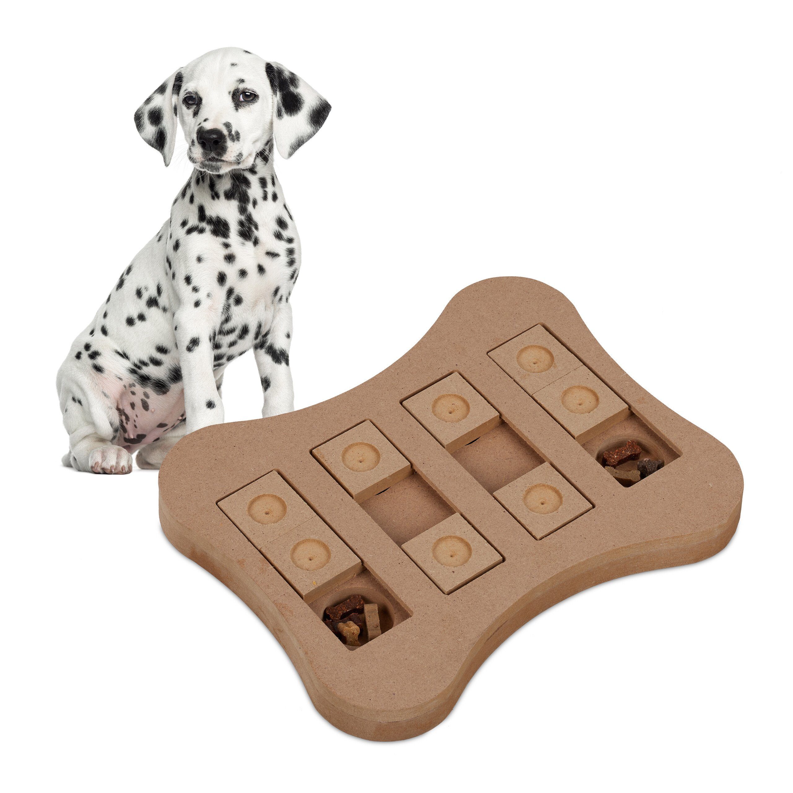 relaxdays Tier-Intelligenzspielzeug Intelligenzspielzeug für Hunde, Faserplatte