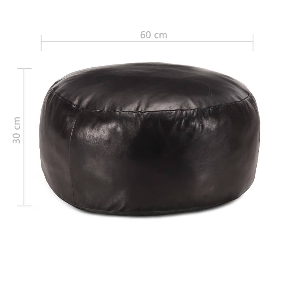 vidaXL Polsterhocker Pouf Schwarz 60 x 30 cm Echtes Ziegenleder (1 St)
