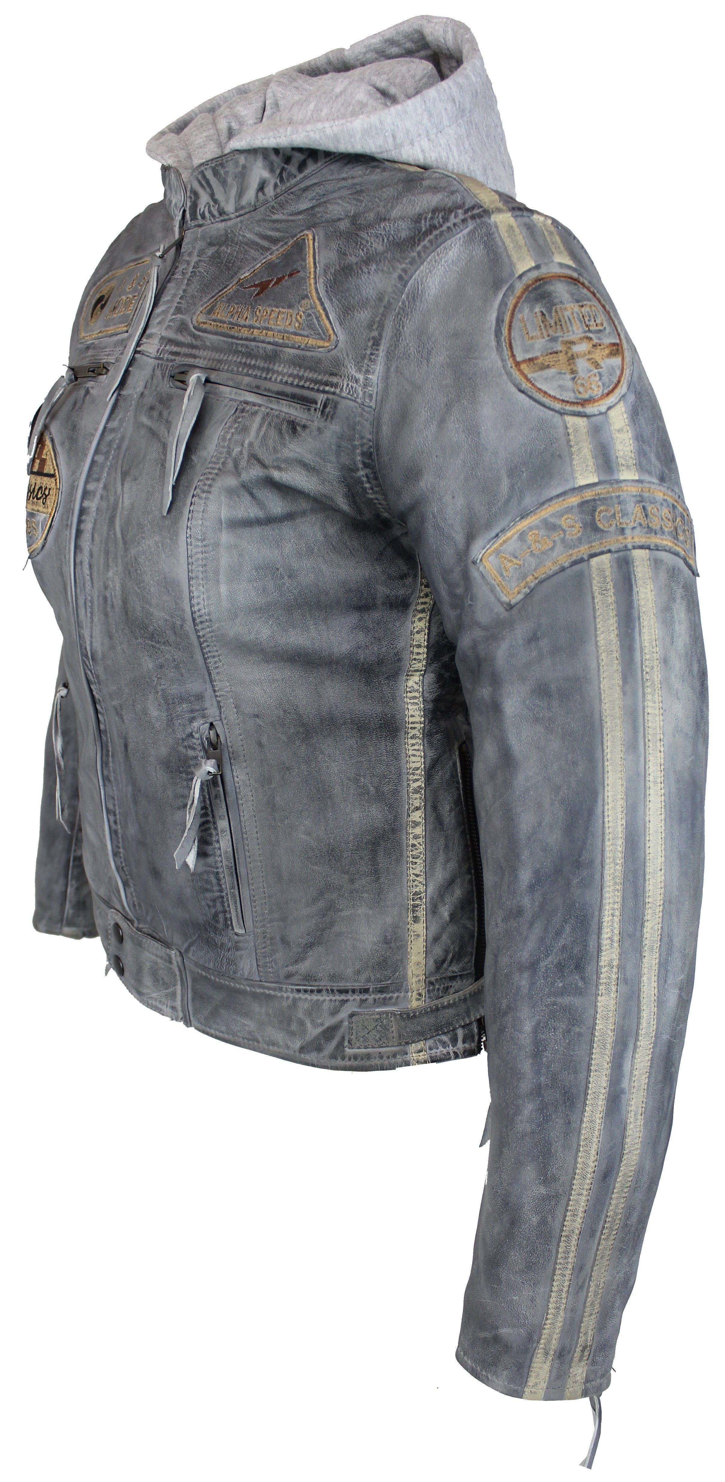 Alpha Speeds Bikerjacke Damen Leder Jacke günstig online kaufen