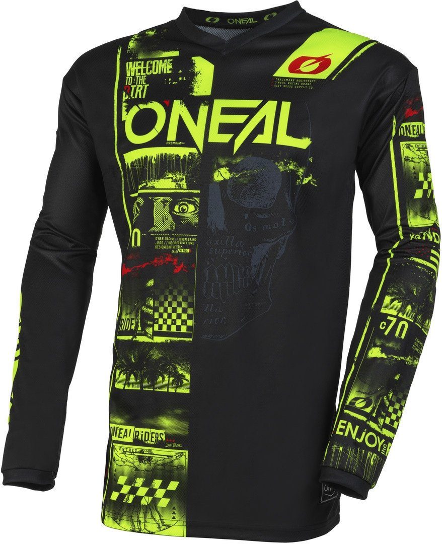 O’NEAL Motorradjacke Element Attack Motocross Jersey Black/Yellow