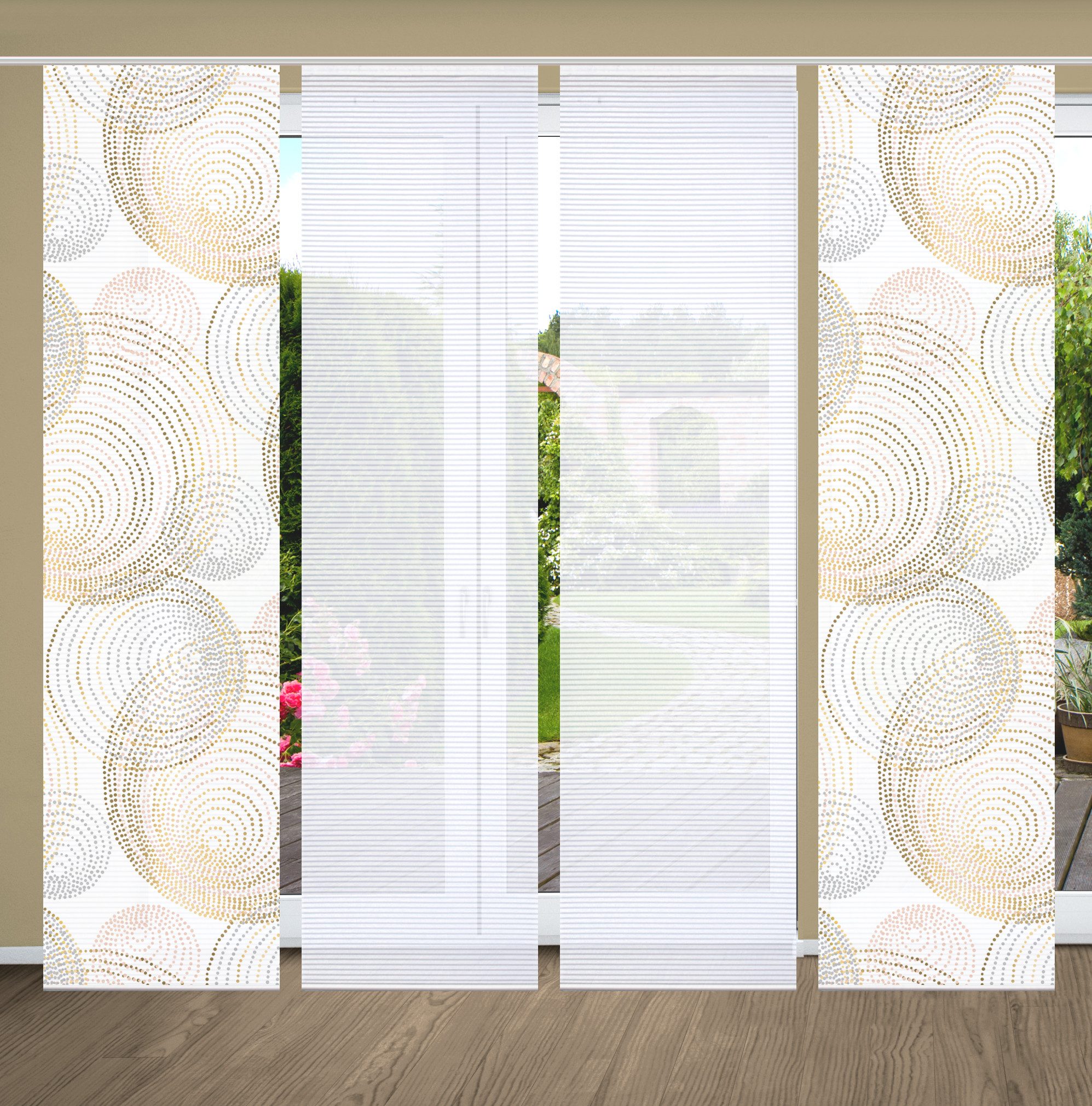 HOME in green Schiebegardine SPIRO (4 St), Paneelwagen, halbtransparent, SE günstig online kaufen