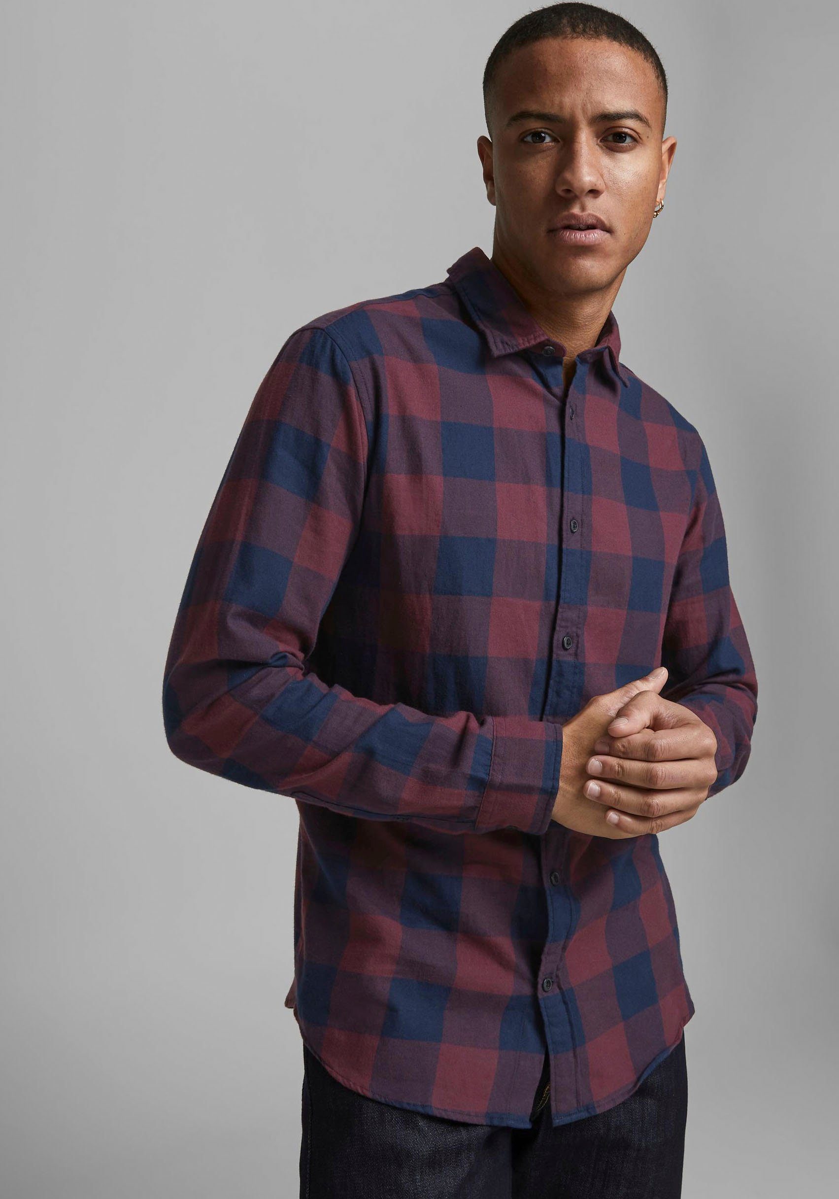 Jack & Jones Karohemd JJ JJEGINGHAM TWILL SHIRT L/ günstig online kaufen