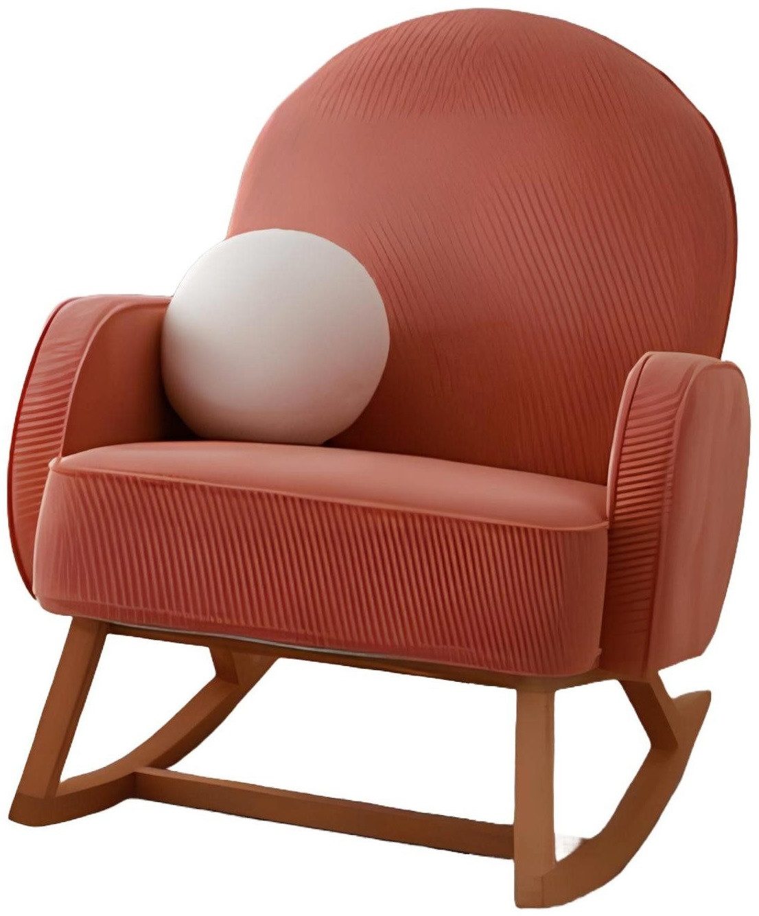 Xlmoebel Schaukelstuhl Einzelner roter Stoff-Sitzsessel für das Wohnzimmer, Hergestellt in Europa