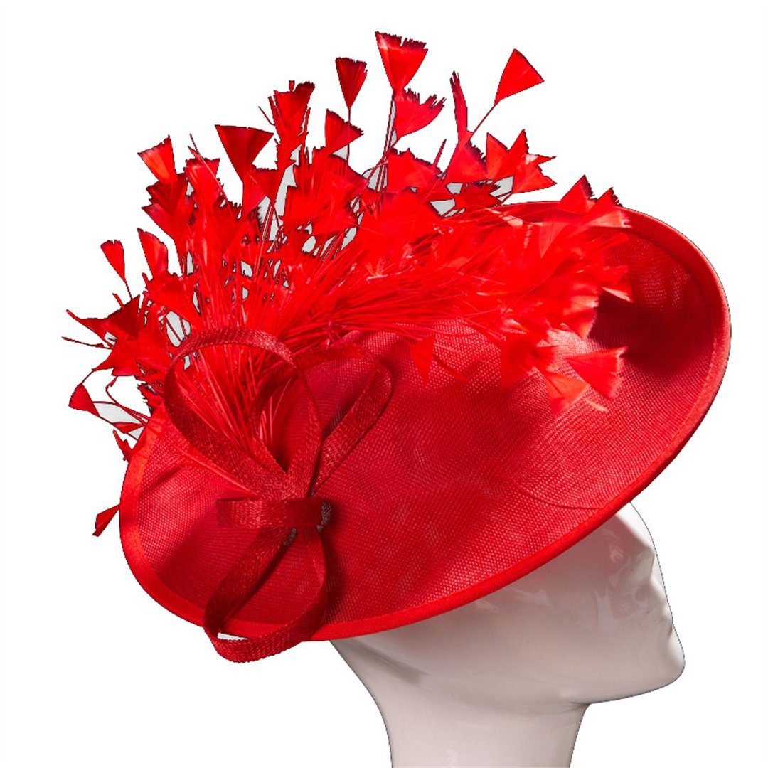 Bankett-Tanz-Damenmode-Hut-Haarschmuck), (Kopfschmuck Hochzeits-Kopfbedeckung Chapeau-Mütze, Derby-Kirche L.Ru UG, Party, Frauen, Braut Blumen-Fascinator-Hut, Topper Feder-Kopfbedeckung, Rosa für Fedoras, aus Leinenimitat,