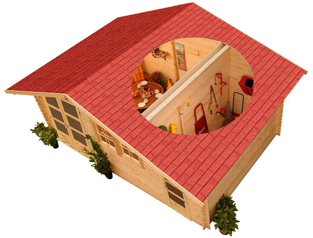 Karibu Gartenhaus "Lagor 2", 38mm, 2 Raumhaus aus hochwertiger nordischer F günstig online kaufen