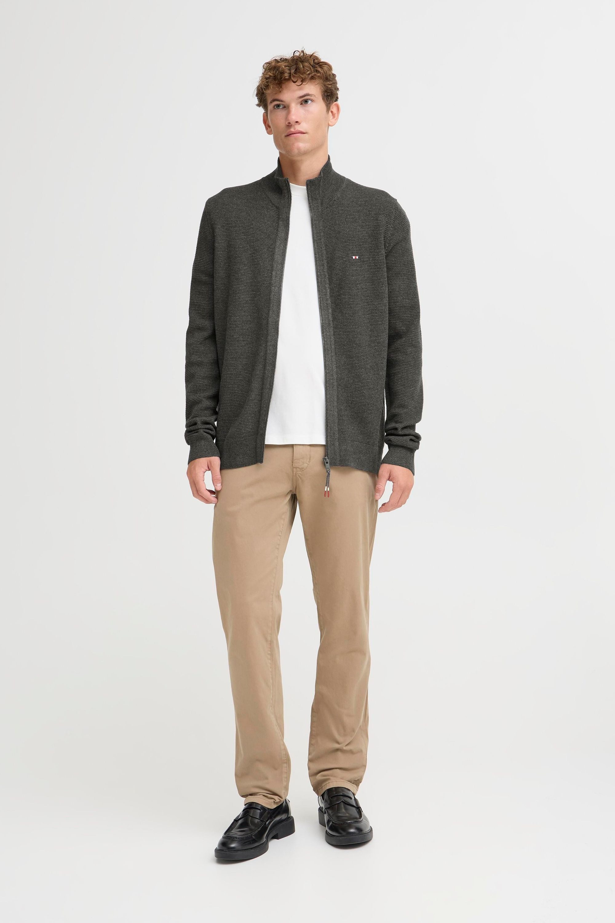 FQ1924 Trainingsjacke FQGRANBY STRUCTURE CARDIGAN Modische Feinstrick-Jacke mit Stehkragen