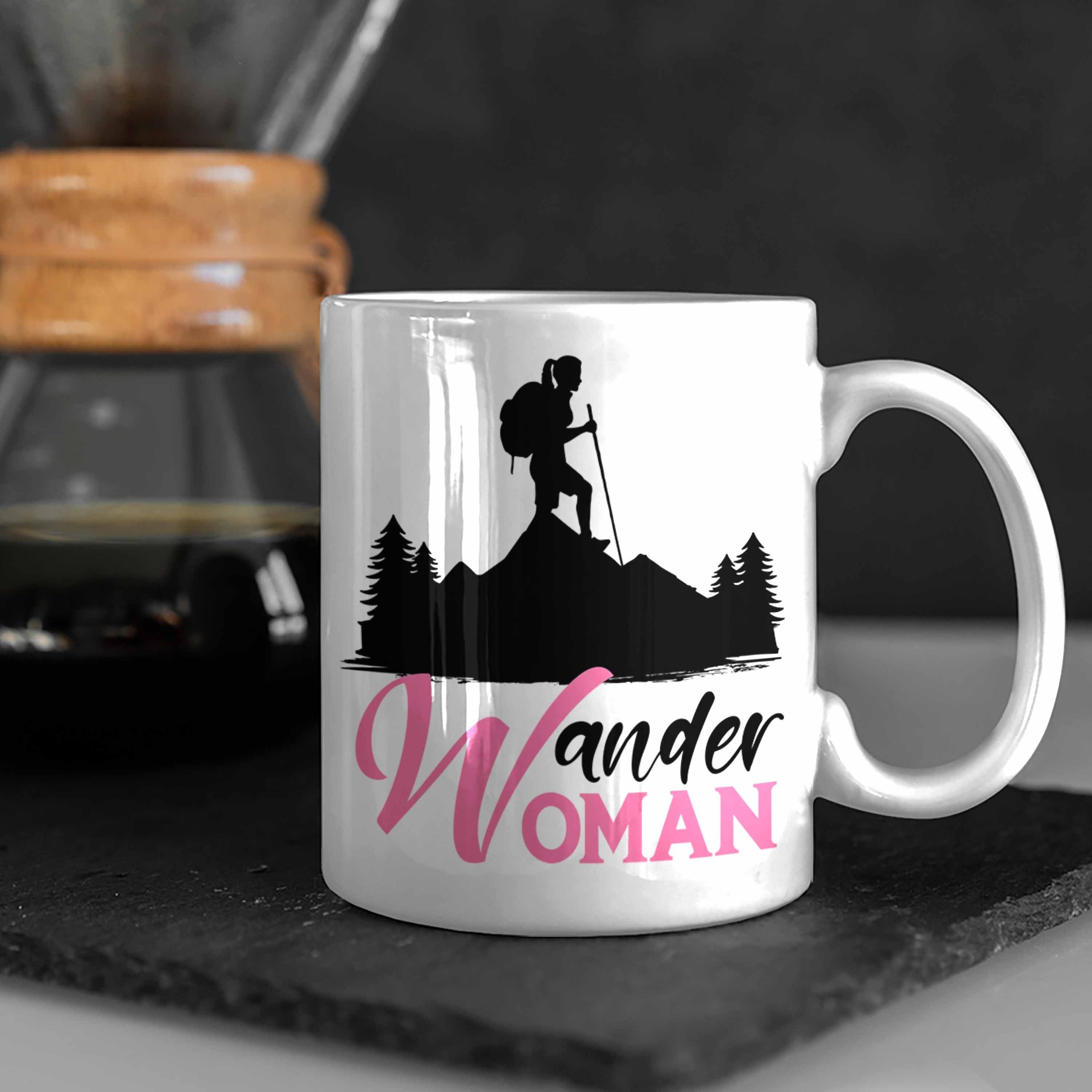Trendation Tasse Trendation Wandern Wandern Tasse Lustige Geschenkidee Geschenk Frauen Tasse Weiss Wander Woman - zum
