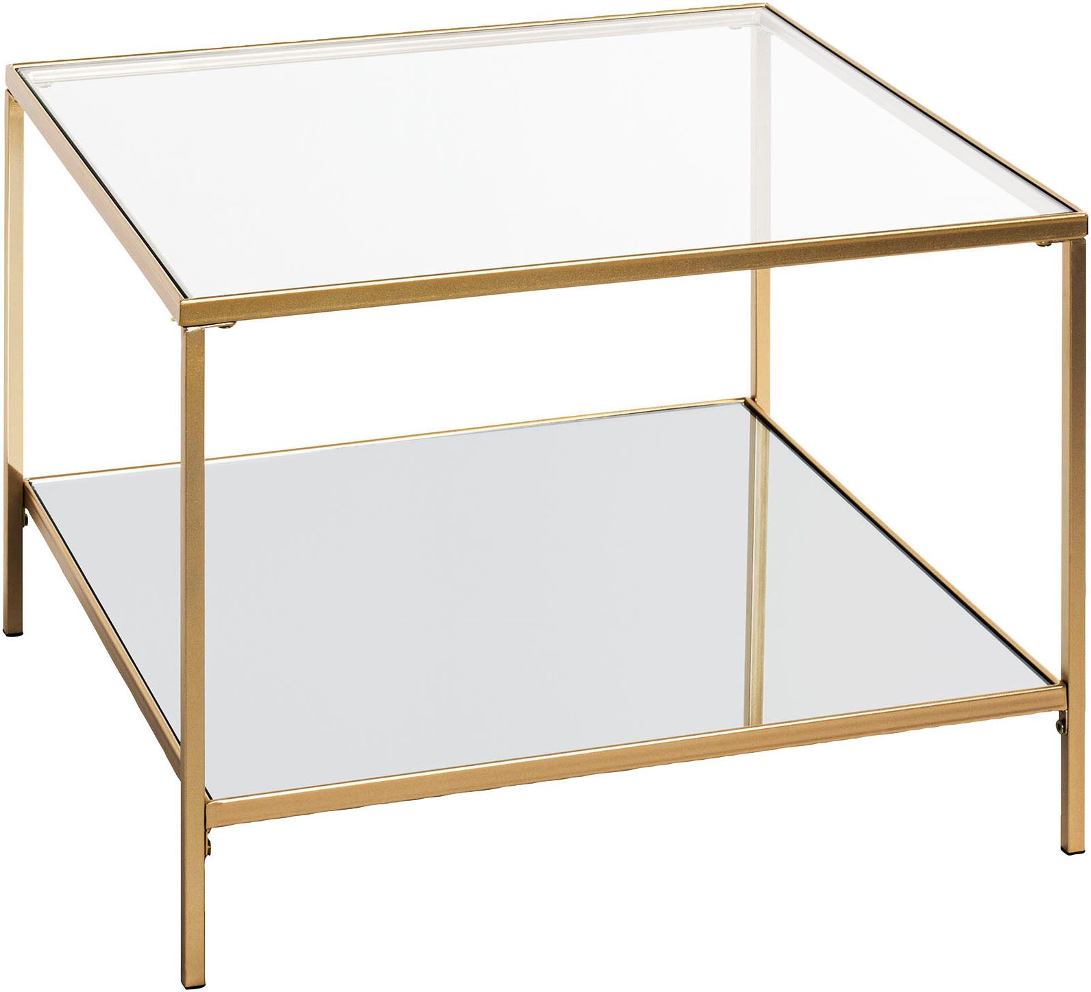 HAKU Beistelltisch Sofatisch, Wohnzimmertisch (1-St), quadratisch - aus Metall Gold B/T/H 60/60/45 cm