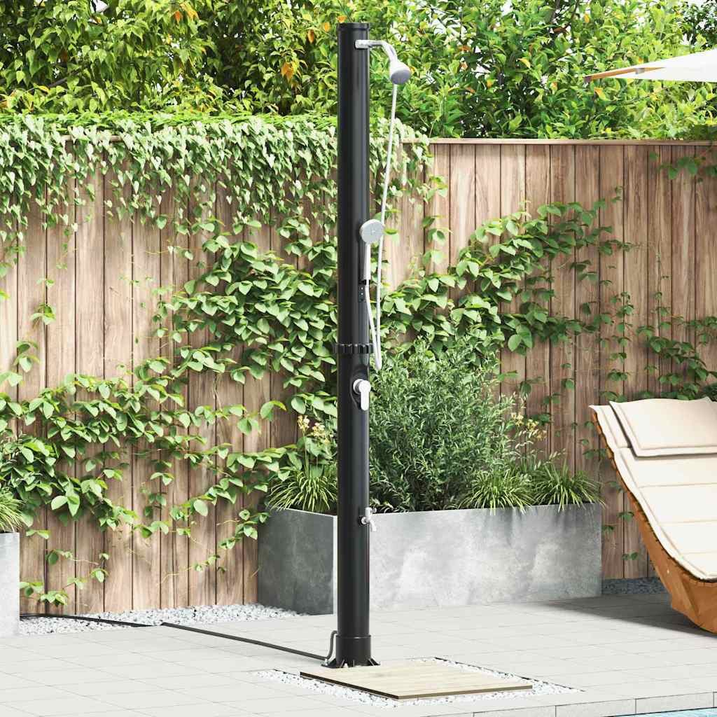 vidaXL Solardusche, Außen Solardusche Schwarz 217 cm PVC und Aluminium