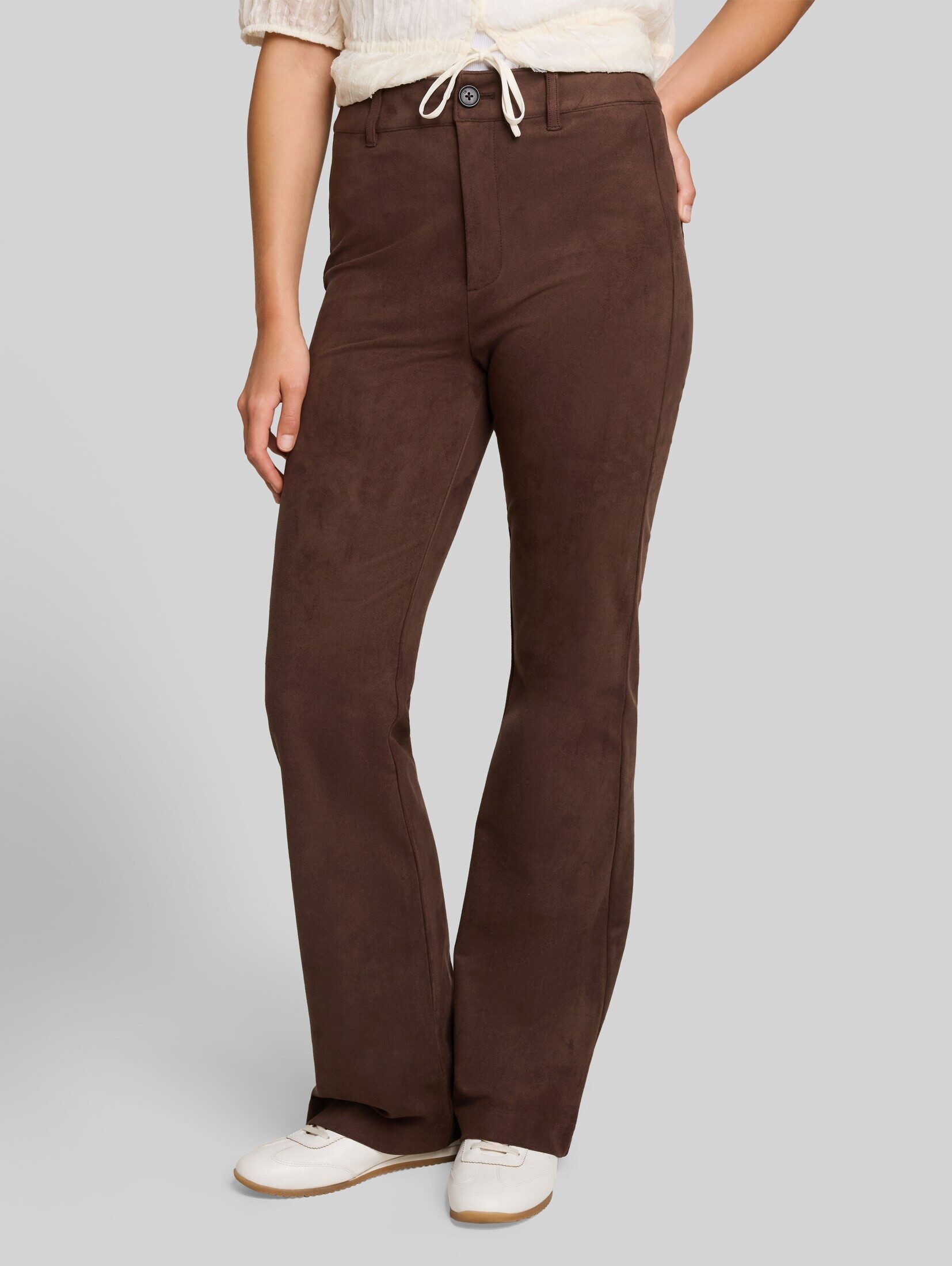 TOM TAILOR Denim Stoffhose Hosen & Chino Flared Hose in Wildleder-Optik