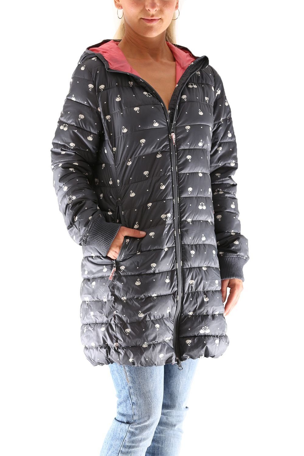 Blutsgeschwister Softshelljacke Blutsgeschwister Leichte Laune Long Jacket Damen Daunen Jacke Mantel
