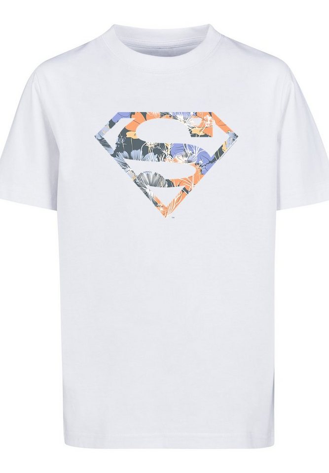 F4NT4STIC T-Shirt T-Shirt DC Comics Superman Floral Logo Superheld Unisex  Kinder,Premium Merch,Jungen,Mädchen,Bedruckt