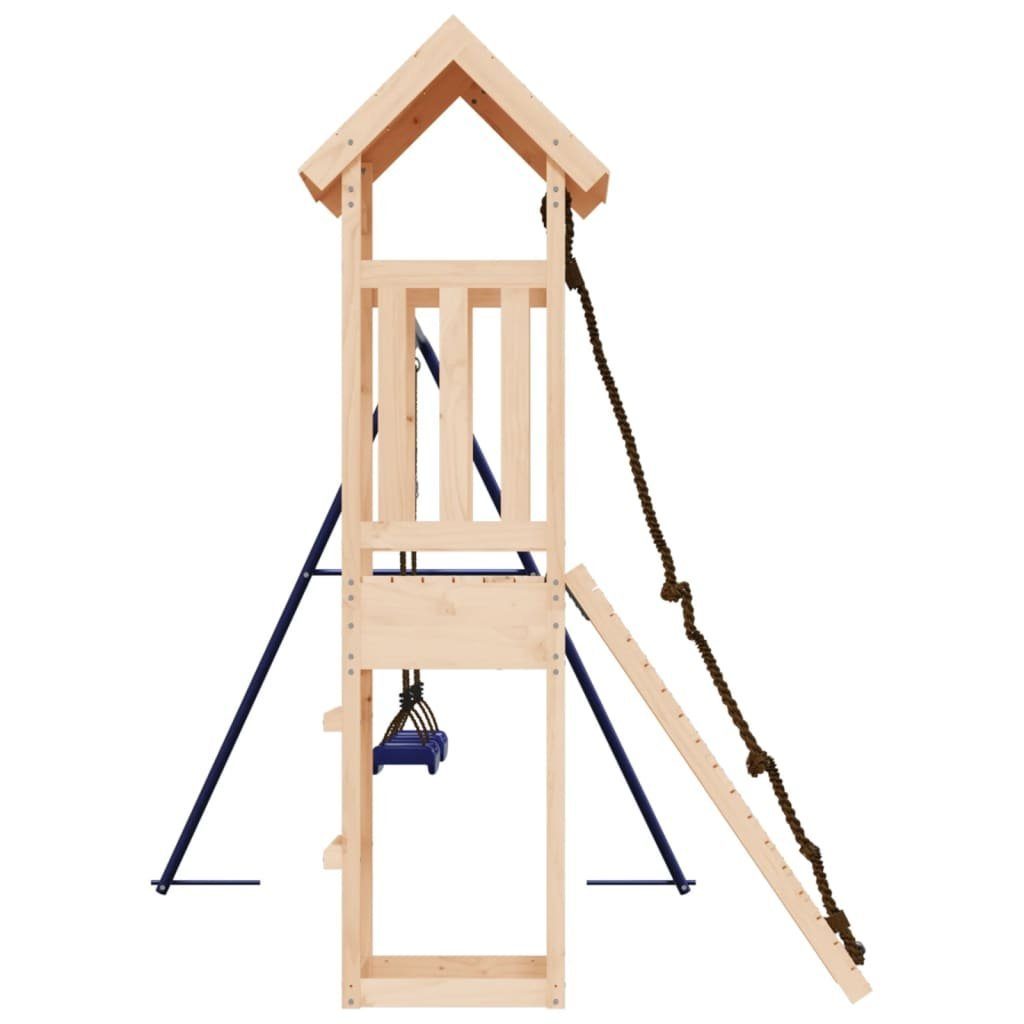 vidaXL Schaukeln Spielturm mit Kletterwand Kletterturm Kiefer Massivholz und Spielhaus
