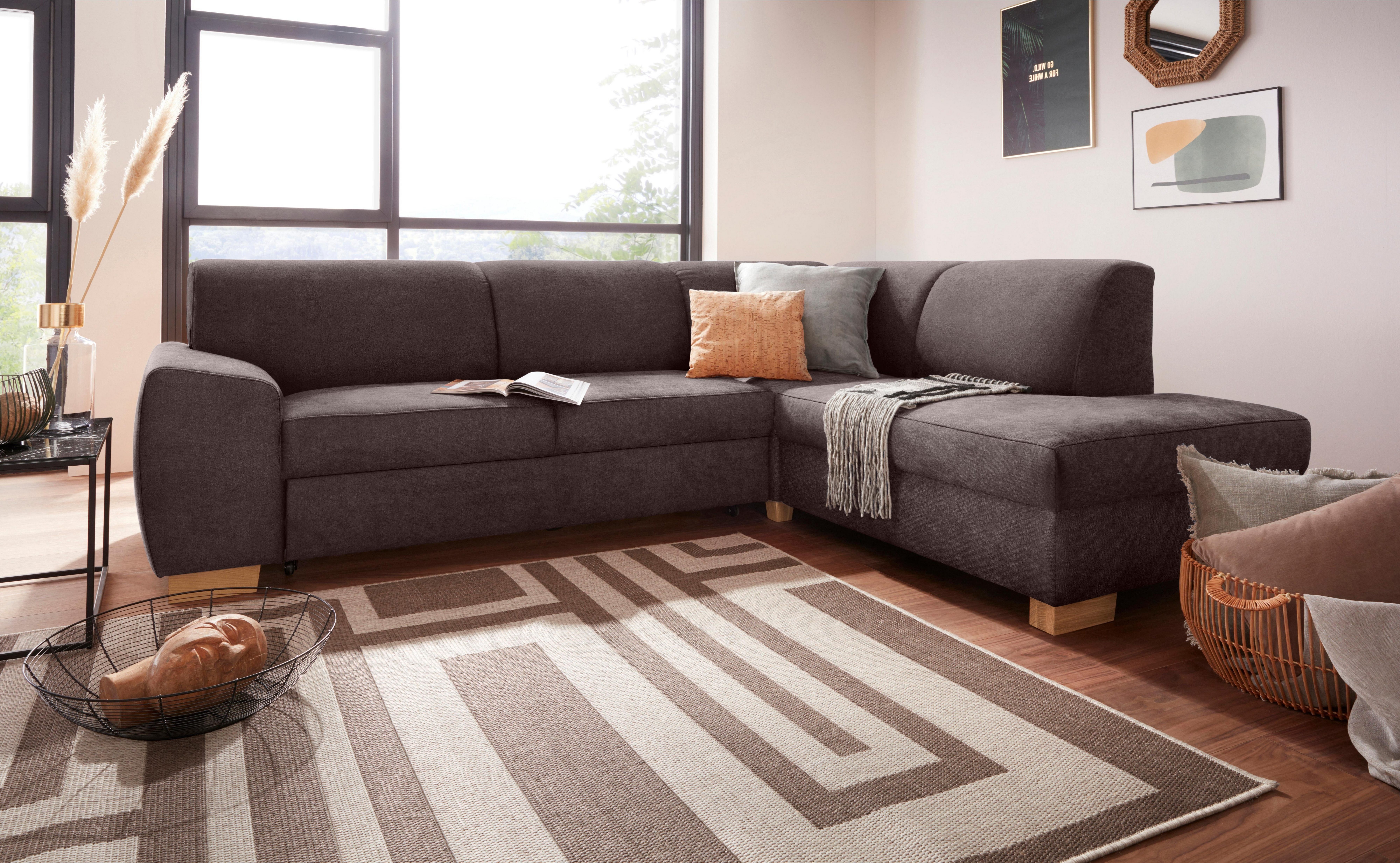 DOMO collection Ecksofa Incanto kubische Formensprache, Breite 260cm, komfortabel, L-Form, ohne Bettfunktion, Struktur weich