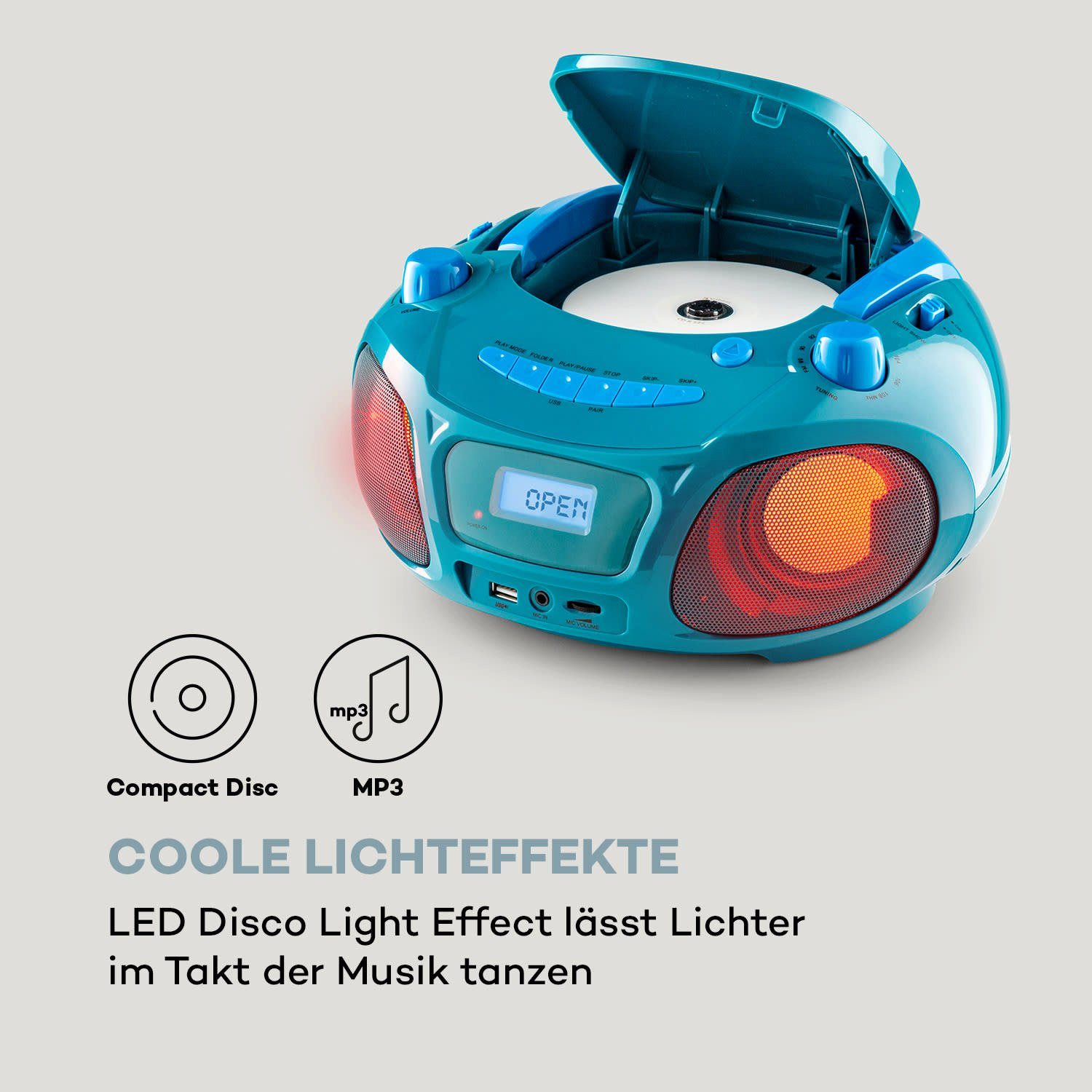 Auna Roadie DAB stereo systém - boombox, CD přehrávač