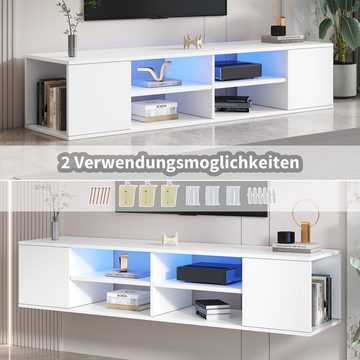 Gotagee TV-Schrank Vielseitiger 140cm TV-Schrank LED TV Lowboard hängend Fernsehschrank TV lowboard– eine stilvolle Aufbewahrungslösung für Ihr Wohnzimmer