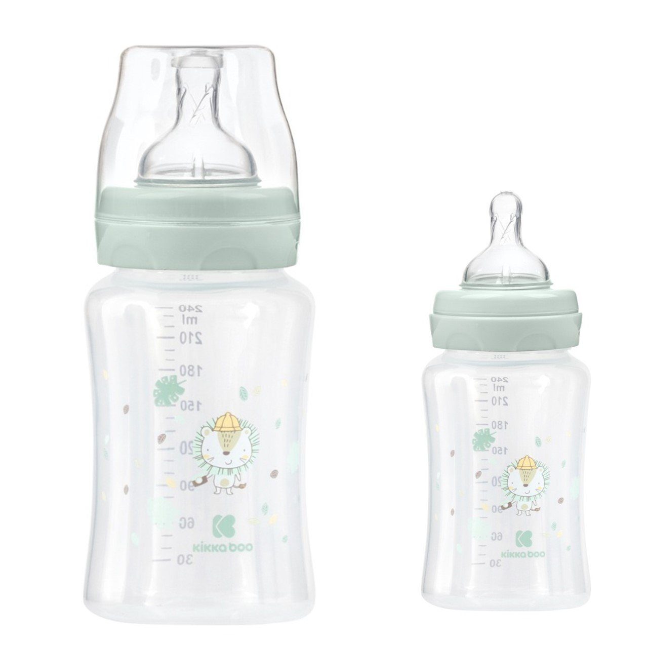 PP Monaten Babyflasche grün Babyflasche ml, M, ab 240 3 Anti-Kolik, Kikkaboo Größe Silikonsauger