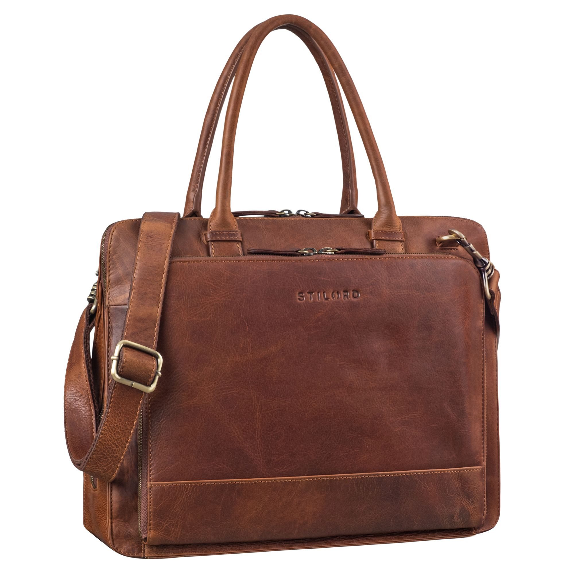 Laptoptasche "Nola" Shopper Tasche Damen Leder Groß Laptoptasche 13.6 Zoll