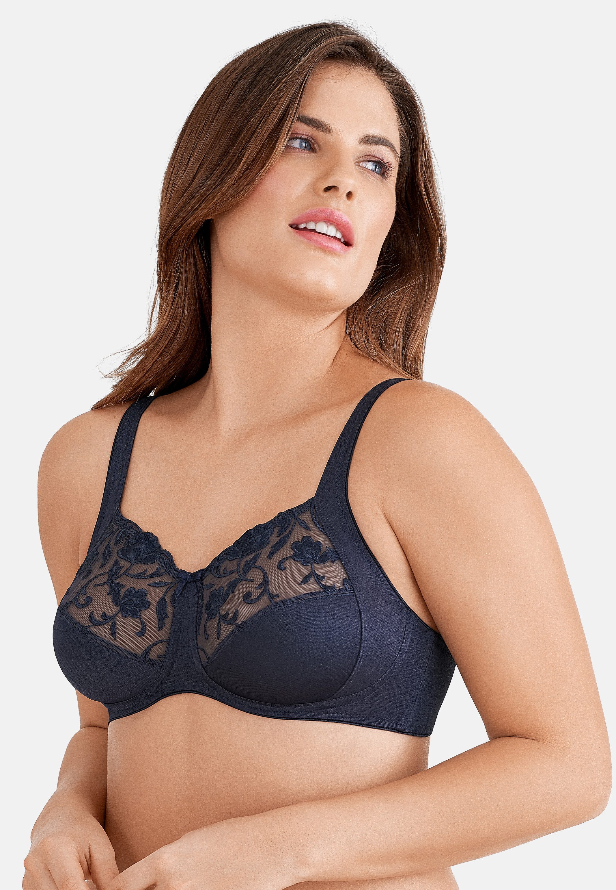 Felina Bügelloser BH Moments (1-tlg) BH ohne Bügel - Blumen-Stickerei an den Obercups