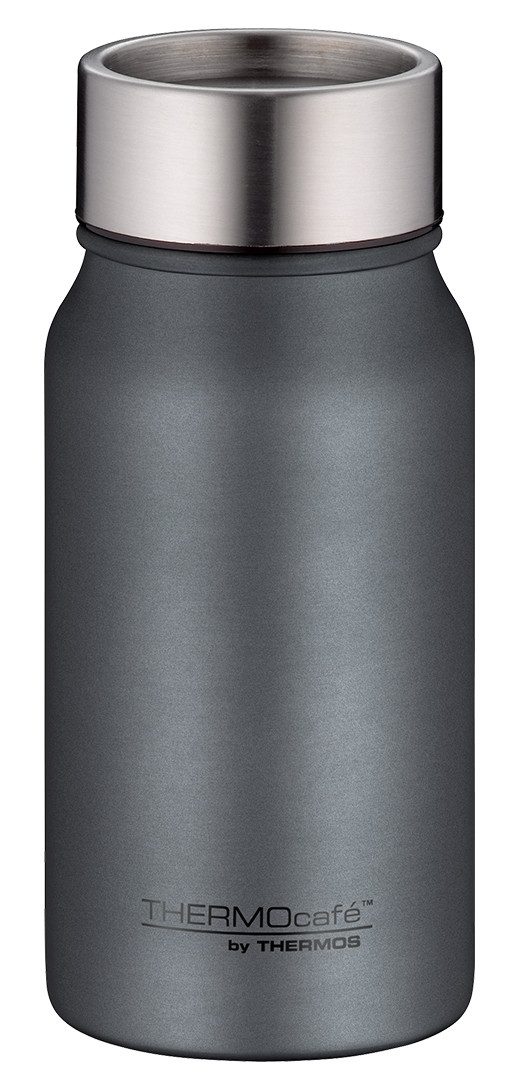 THERMOcafé Thermobecher TC DRINKING MUG, absolut dicht, spülmaschinenfest, 1-tlg., Edelstahl, Kunststoff, Silikon, 0,35l, 8h heiß & 16h kalt, zerlegbares Push Button Lid