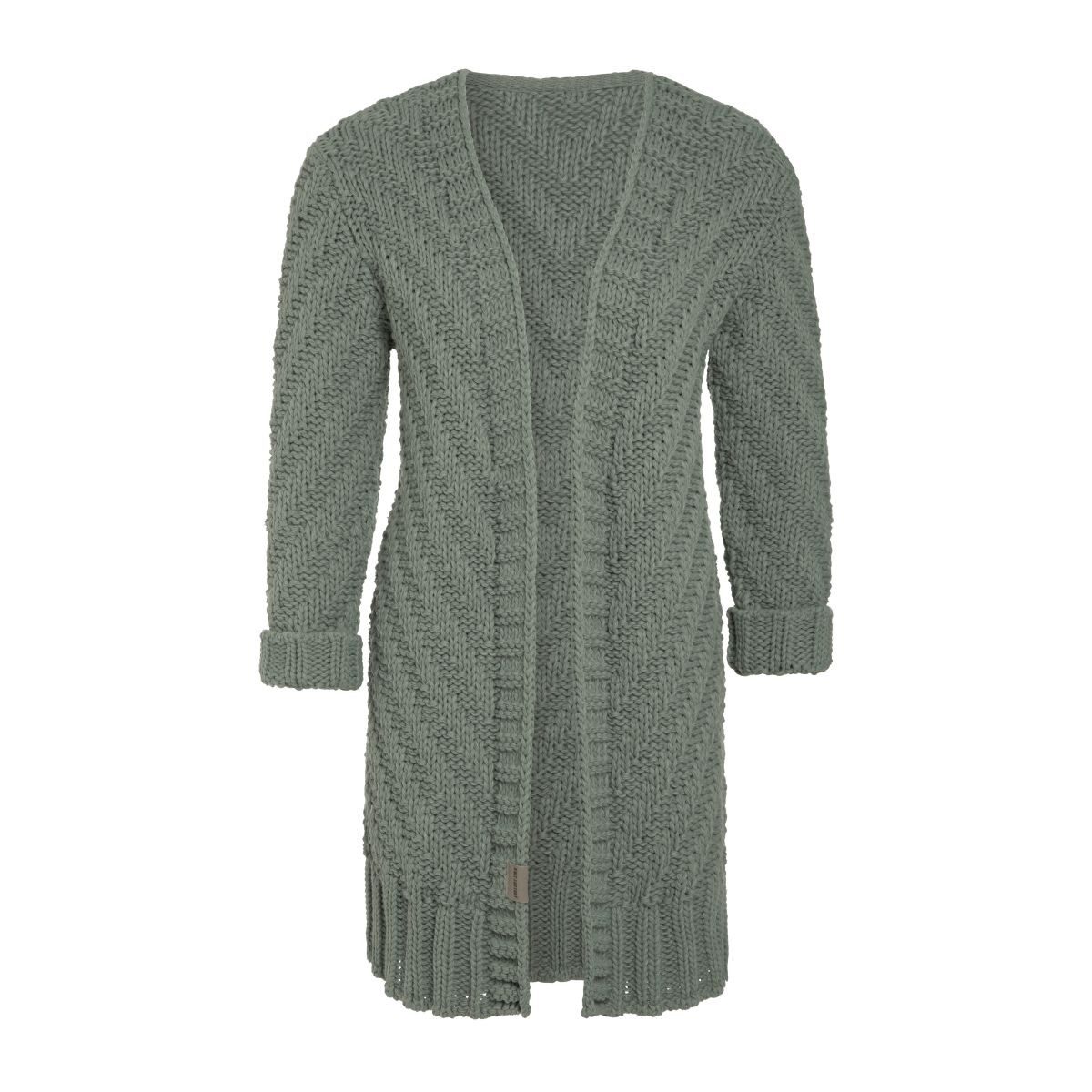 Knit Factory Strickjacke Sally Strickjacke Urban Green 40/42 (1-tlg) Jacke Strickjacke warme Jacke