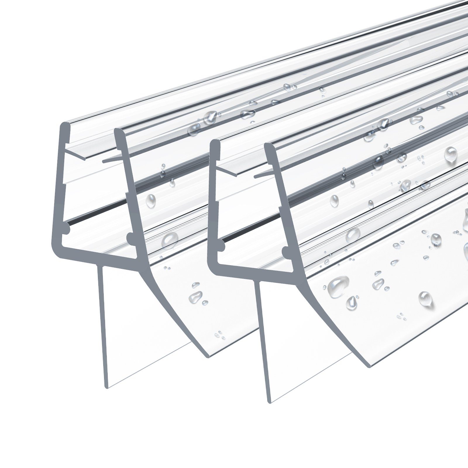 EMKE Duschdichtung Ersatzdichtung Wasserabweiser Duschdichtung Schwallschutz, L: 100 cm, (2-St), Duschkabine Dusche Dichtung für Duschtüren