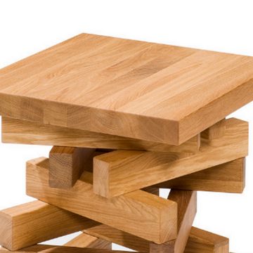 Woodek Design Nachttisch OSCAR, Couchtisch aus geölter Eiche, Massivholz (H 45 x B 40 x T 40 cm, 1-St., Funktionaler Beistelltisch), Skandinavischer Seitentisch