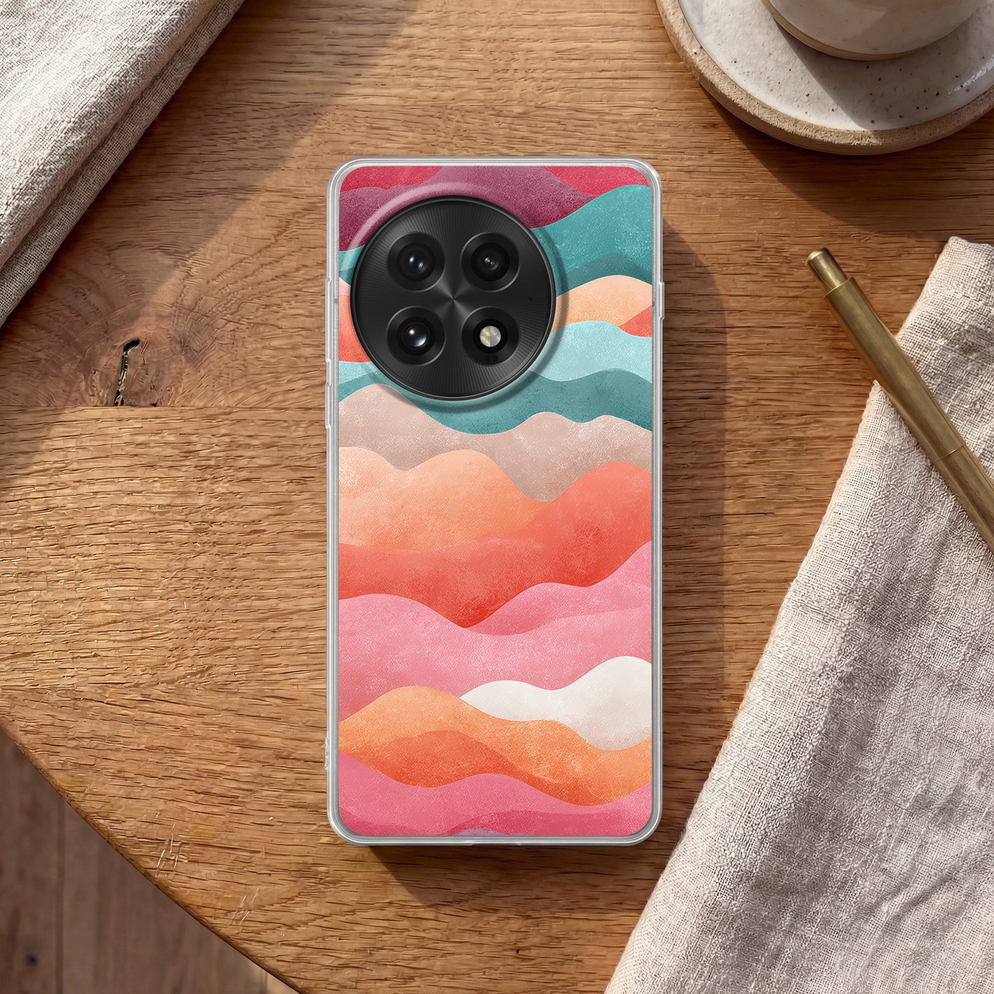 MuchoWow Handyhülle für OnePlus 13 Wellen - Bunt - Abstrakt, Phone Case, Silikon, Schutzhülle Dünn
