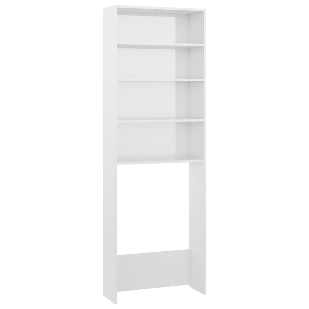 vidaXL Badregal Waschmaschinenschrank Hochglanz-Weiß 64x24x190 cm