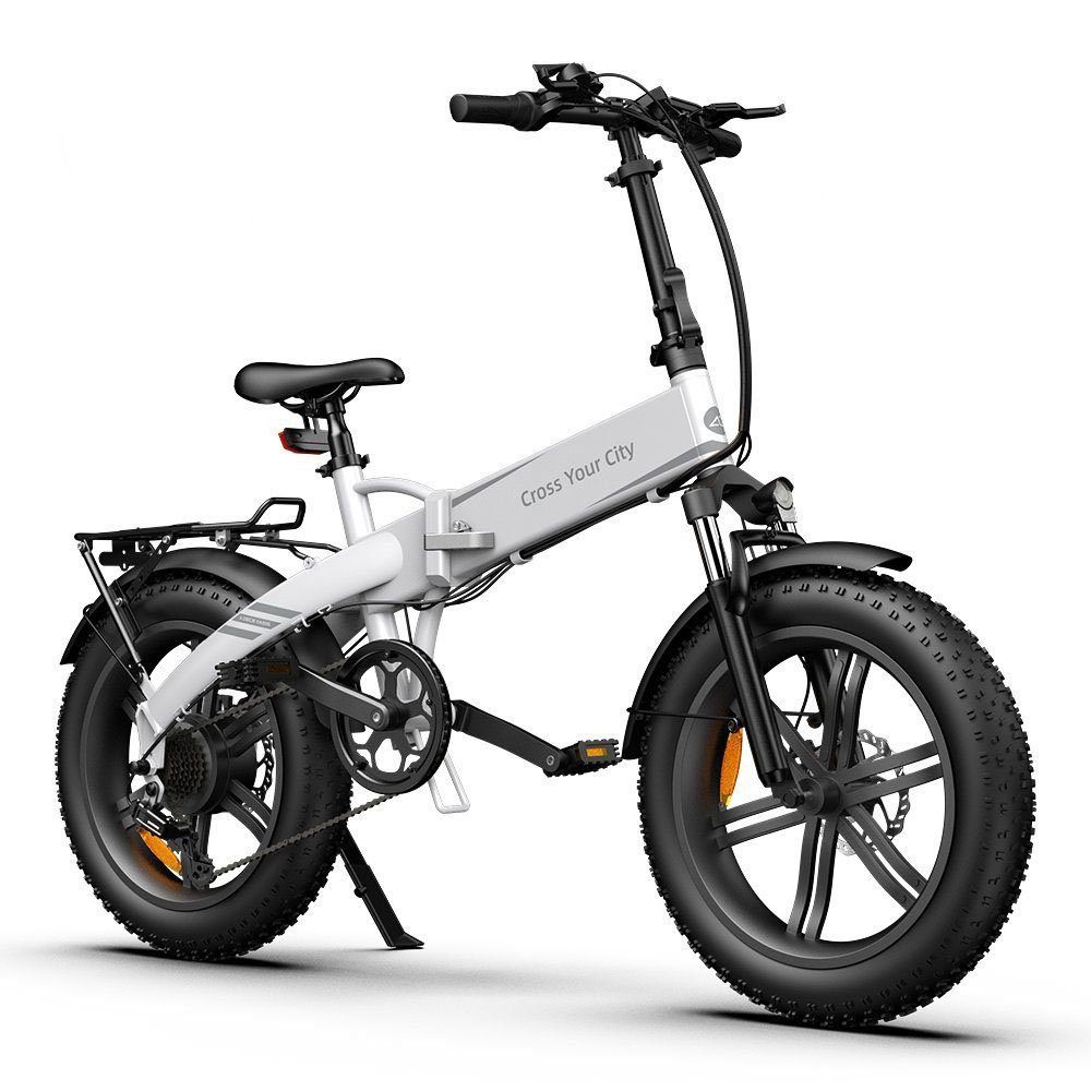 ADO E-Bike Klapprad Pedelec E-Bike 20X4.0 Fetter Reifen, Gepäckträger, 7 Gang, Kugelschaltung, ebike Damen/Herren, Lampe