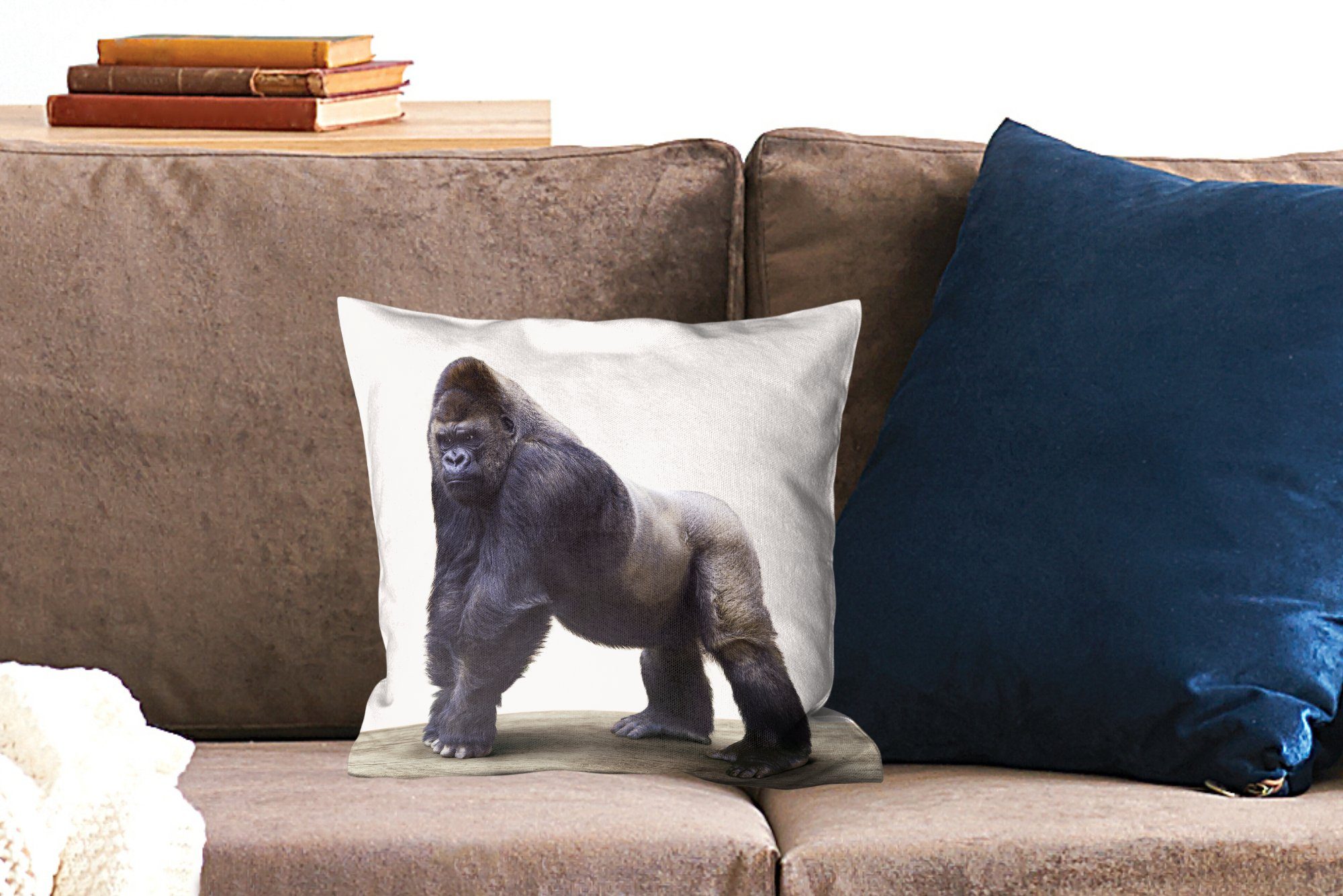 MuchoWow Dekokissen Gorilla - Tiere - Jungen - Mädchen - Kinder, Kissenbezüge, Kissenhülle, Deko Kissenbezug, Kissen, 40x40 cm