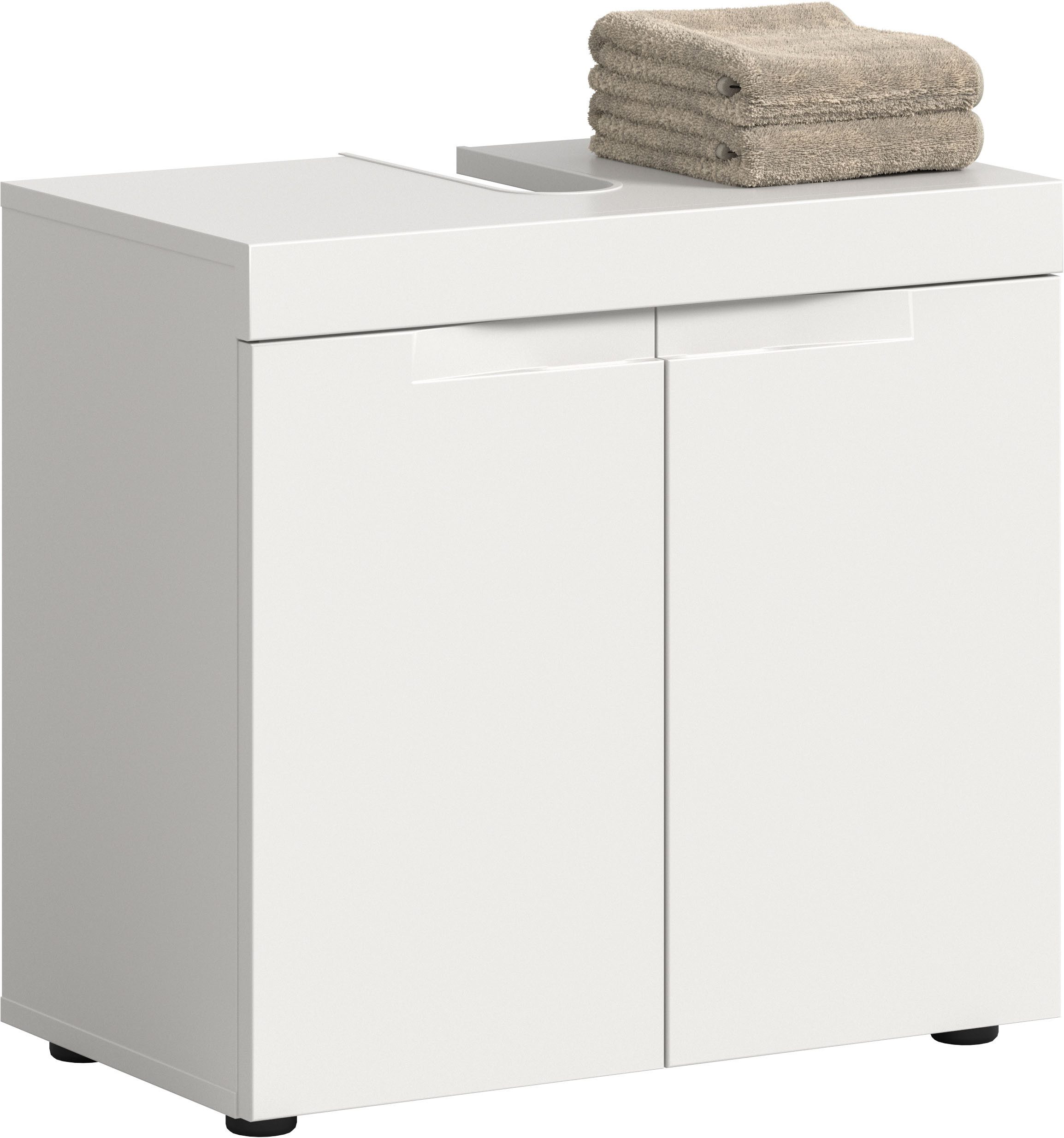 OTTO home Waschbeckenunterschrank MAOI, Breite 60cm, 2 Türen, 2 Fächer, 1 Einlegeboden (inkl. Siphonausschnitt) Badezimmerschrank, Unterschrank, Kommode, WBU, Bad, Badezimmer