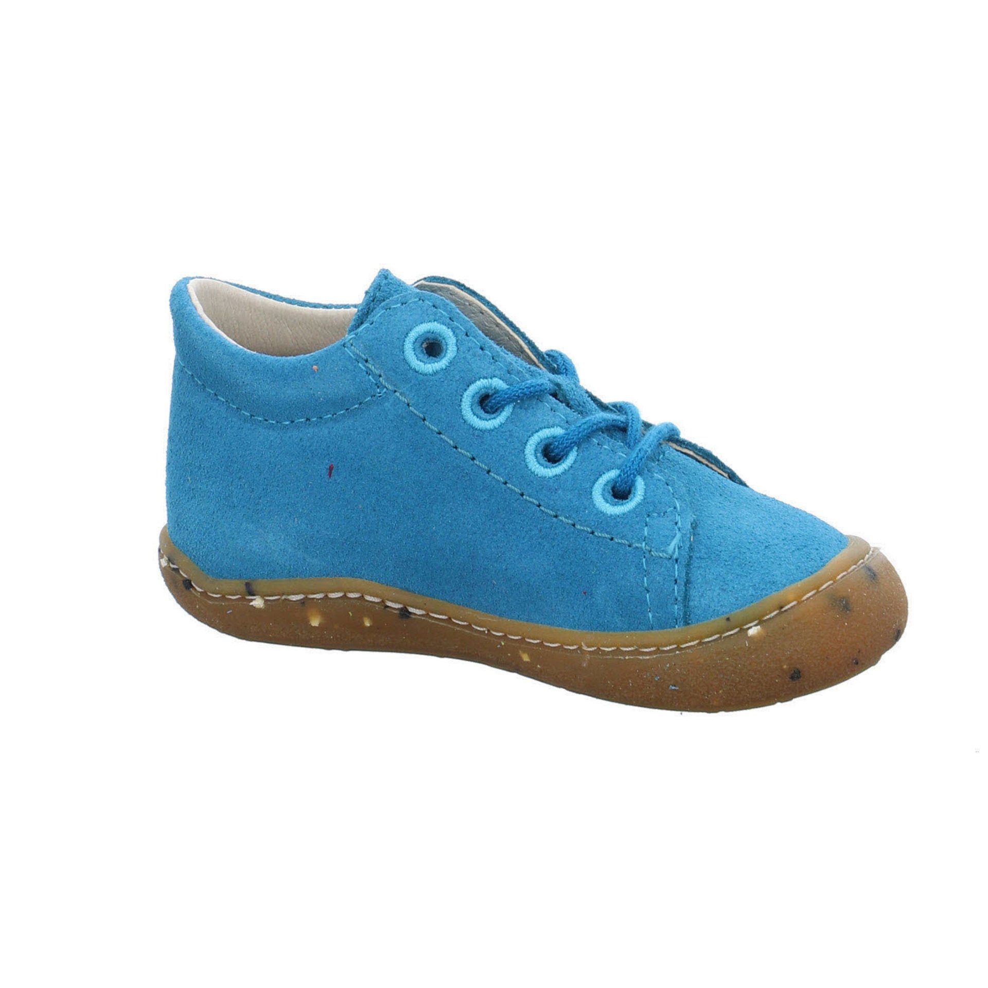 blau hell Lauflernschuhe Baby Krabbelschuhe Nubukleder Ricosta Schnürschuh