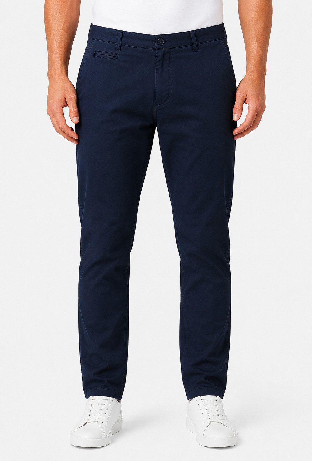 D'MARO Chinohose Herren, Chino Hosen Herren mit Stretch, Modern Fit Hose abgesteppte Kante