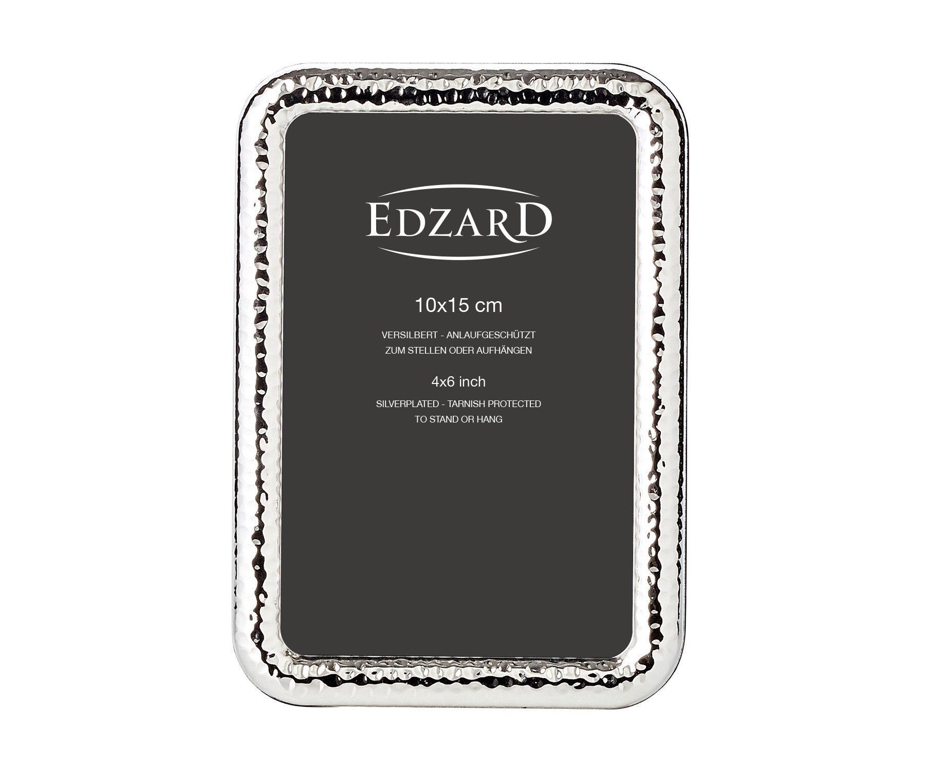 EDZARD Bilderrahmen Amalfi, anlaufgeschützt, cm versilbert Fotorahmen 10x15 Bilder und für 