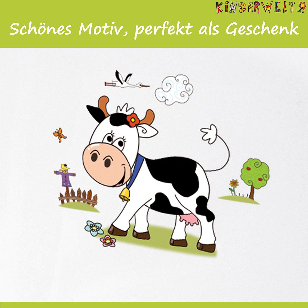 KiNDERWELT Babybadewanne Babywanne XXL 100 cm Funny Farm weiß Ablaufstöpsel, mit Ablaufstöpsel