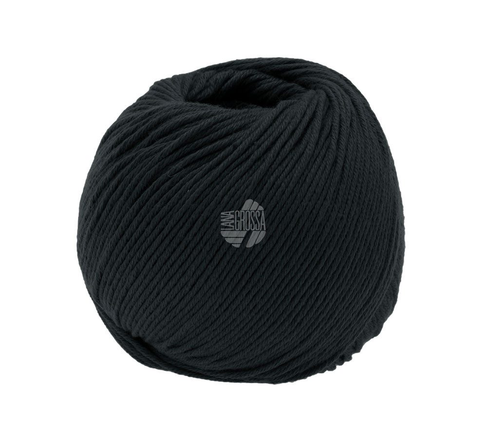 LANA GROSSA Soft Cotton 0034 schwarz Häkelwolle, 140 m