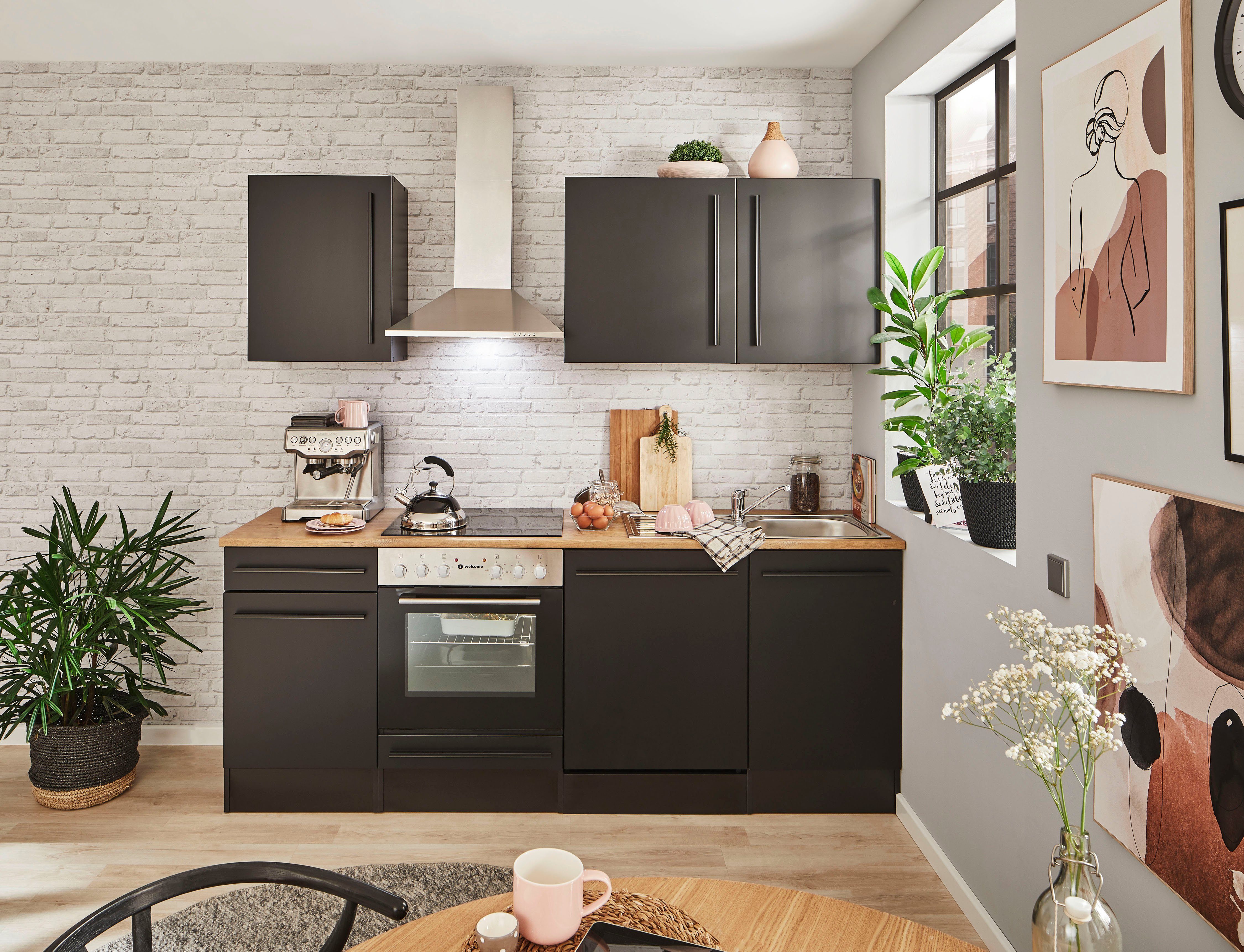 BASIC by Balculina Küchenzeile Jazz, Breite 220 cm, wahlweise mit E-Geräten günstig online kaufen