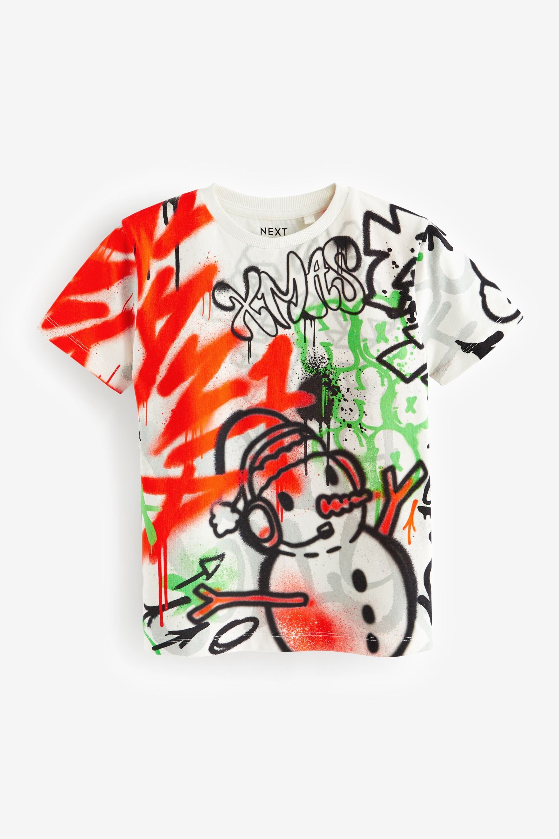 Multi Next Weihnachtliches T-Shirt (1-tlg) Graffiti T-Shirt