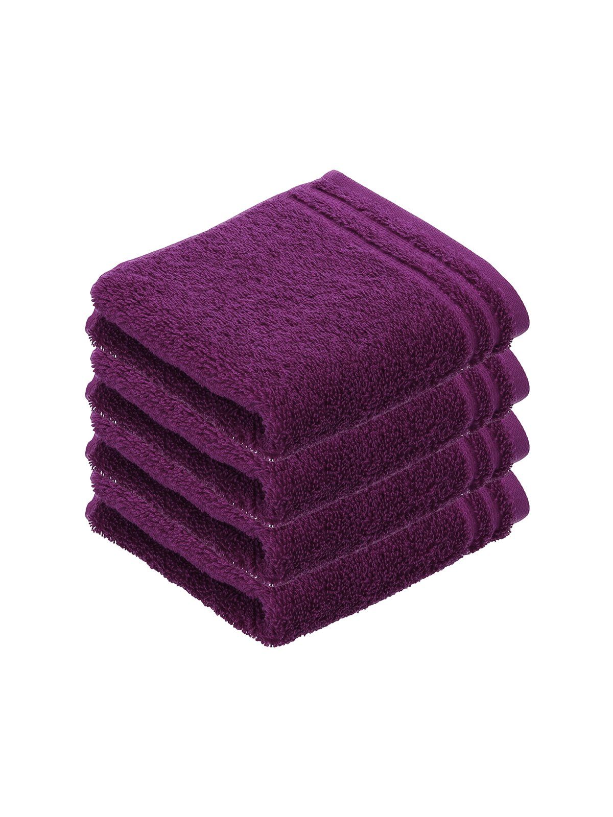 Gästehandtücher purple (Spar-Set, Vossen Frottier Gästetuch 30 cm feeling, 50 Vegan Pack 4-St), Calypso 4er x