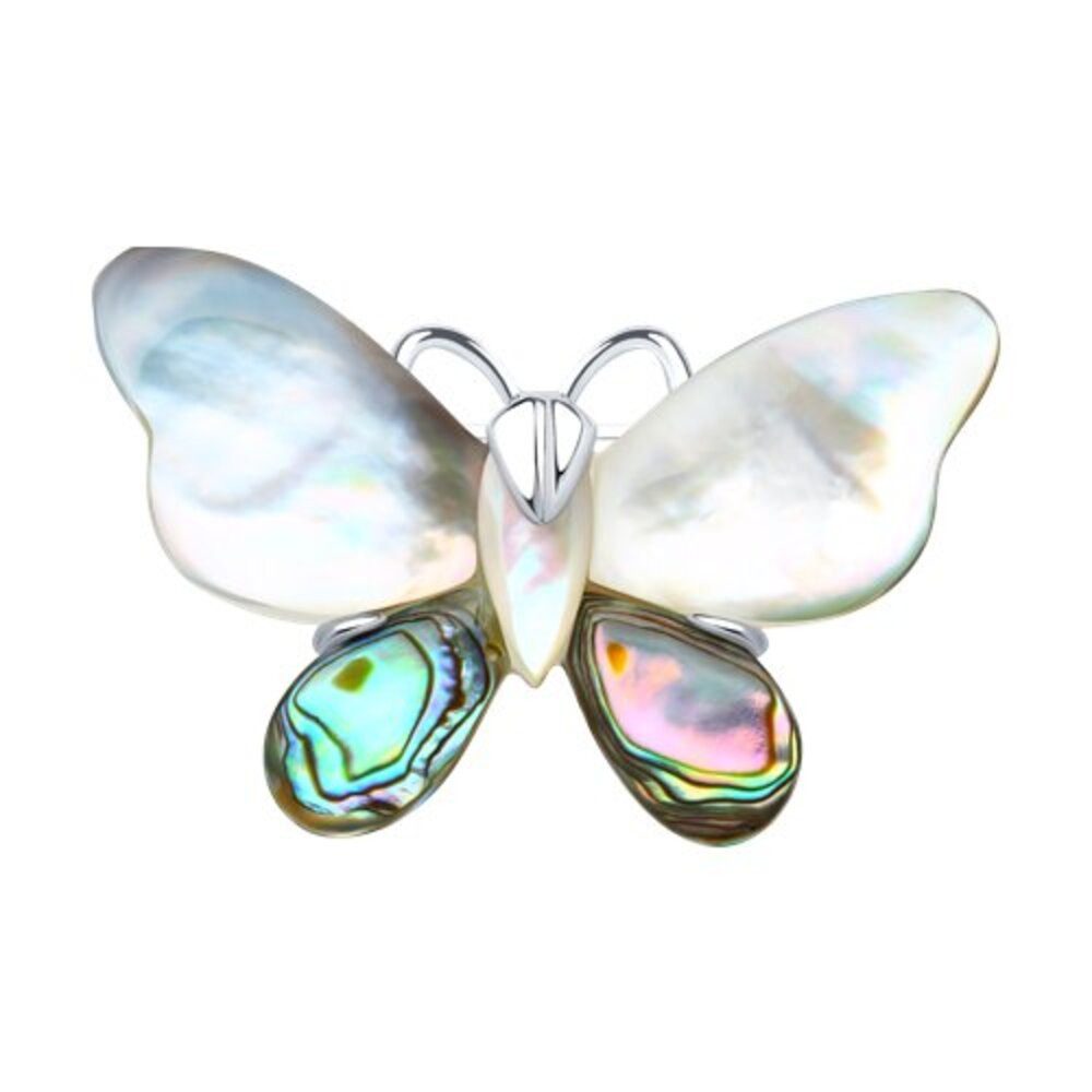 Secretforyou Anstecknadel Brosche Anstecknadel 925 Silber Perlmutt Schmetterling, 925 Sterling Silber